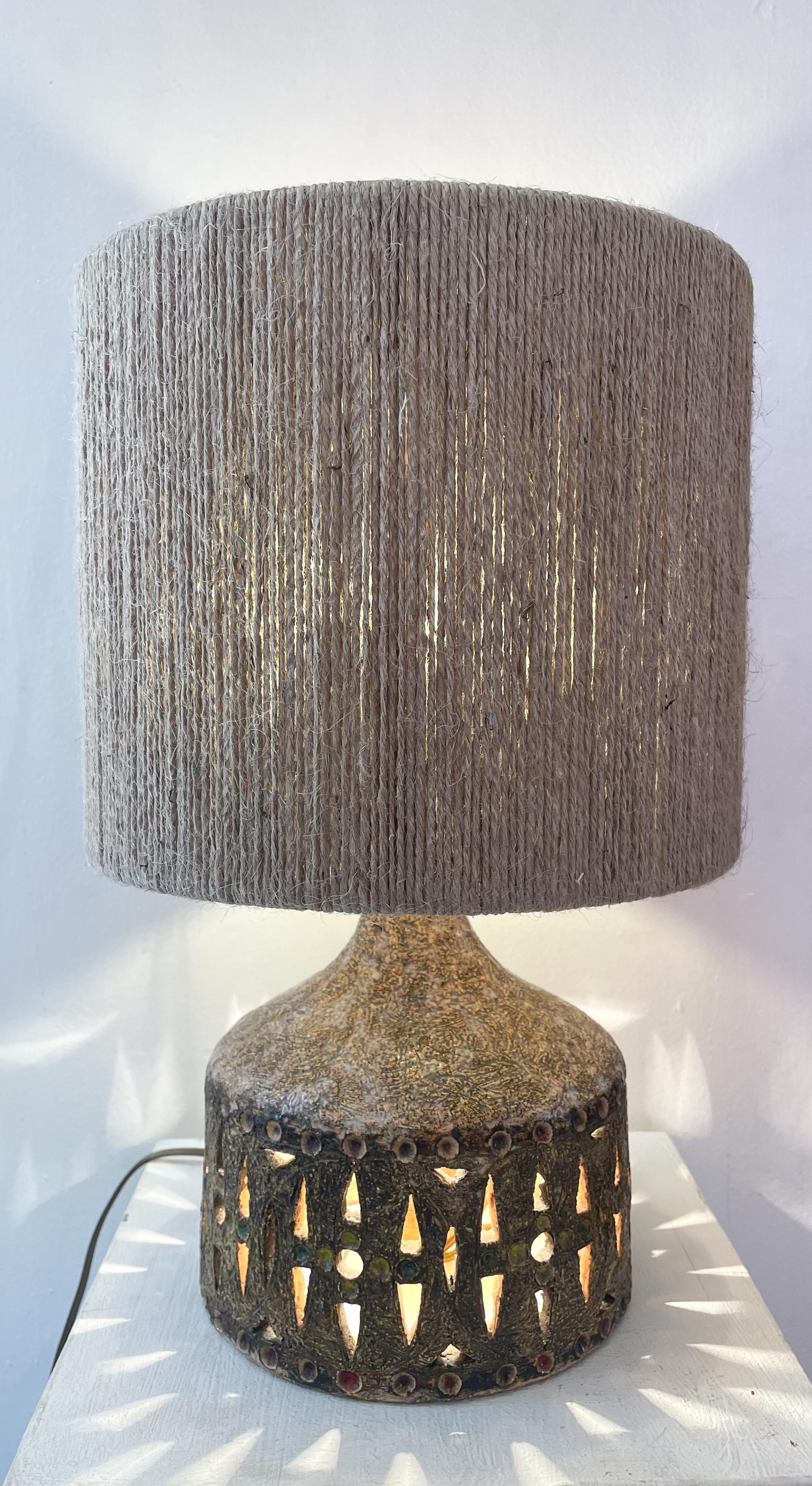Mid-Century Modern Ceramic Table Lamp in the style of Georges Pelletier, 1960s For Sale 3