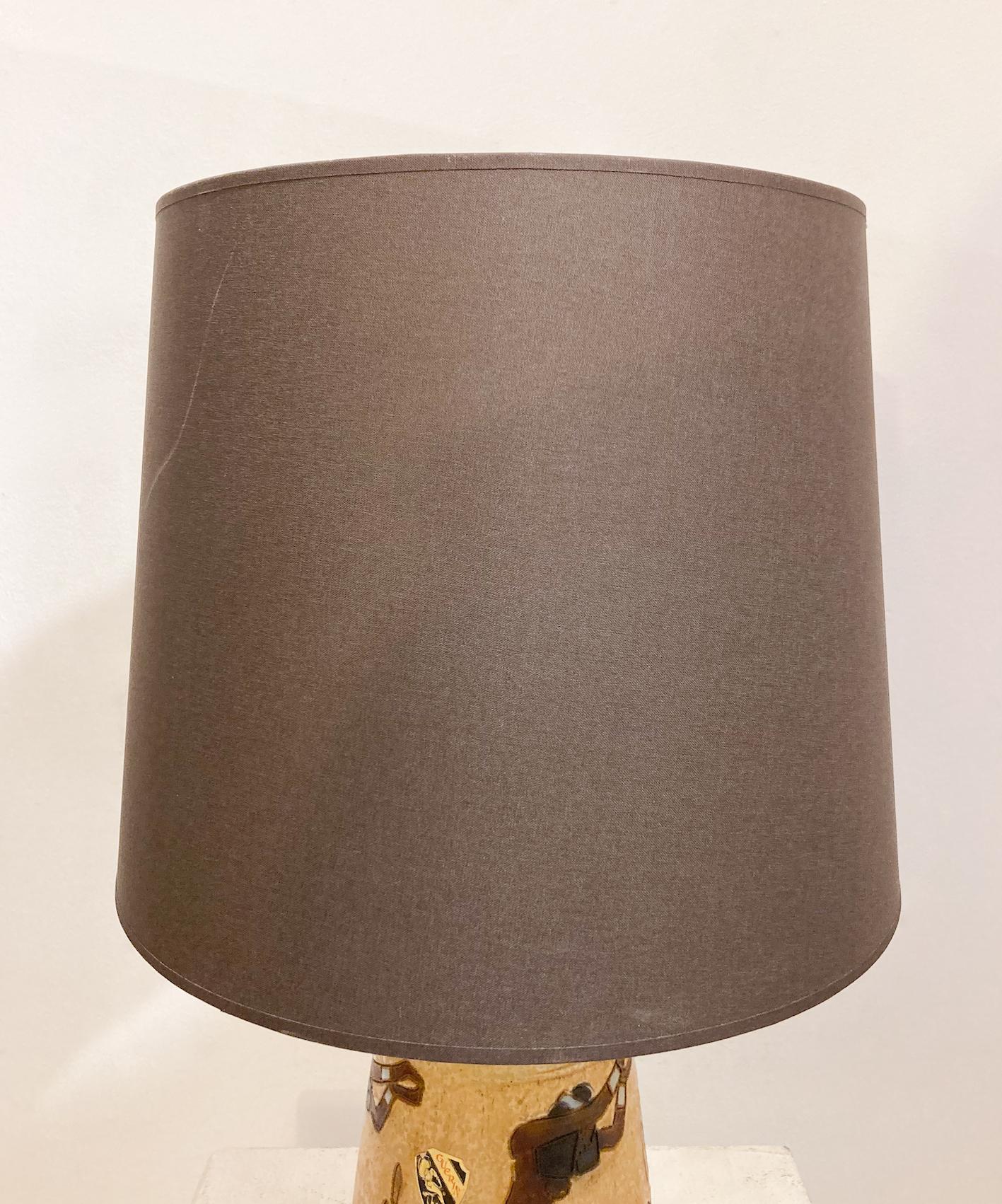 Mid-Century Modern Ceramic Table Lamp by Roger Guérin, Belgium For Sale 7