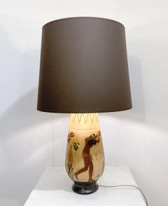 Mid-Century Modern Ceramic Table Lamp by Roger Guérin, Belgium