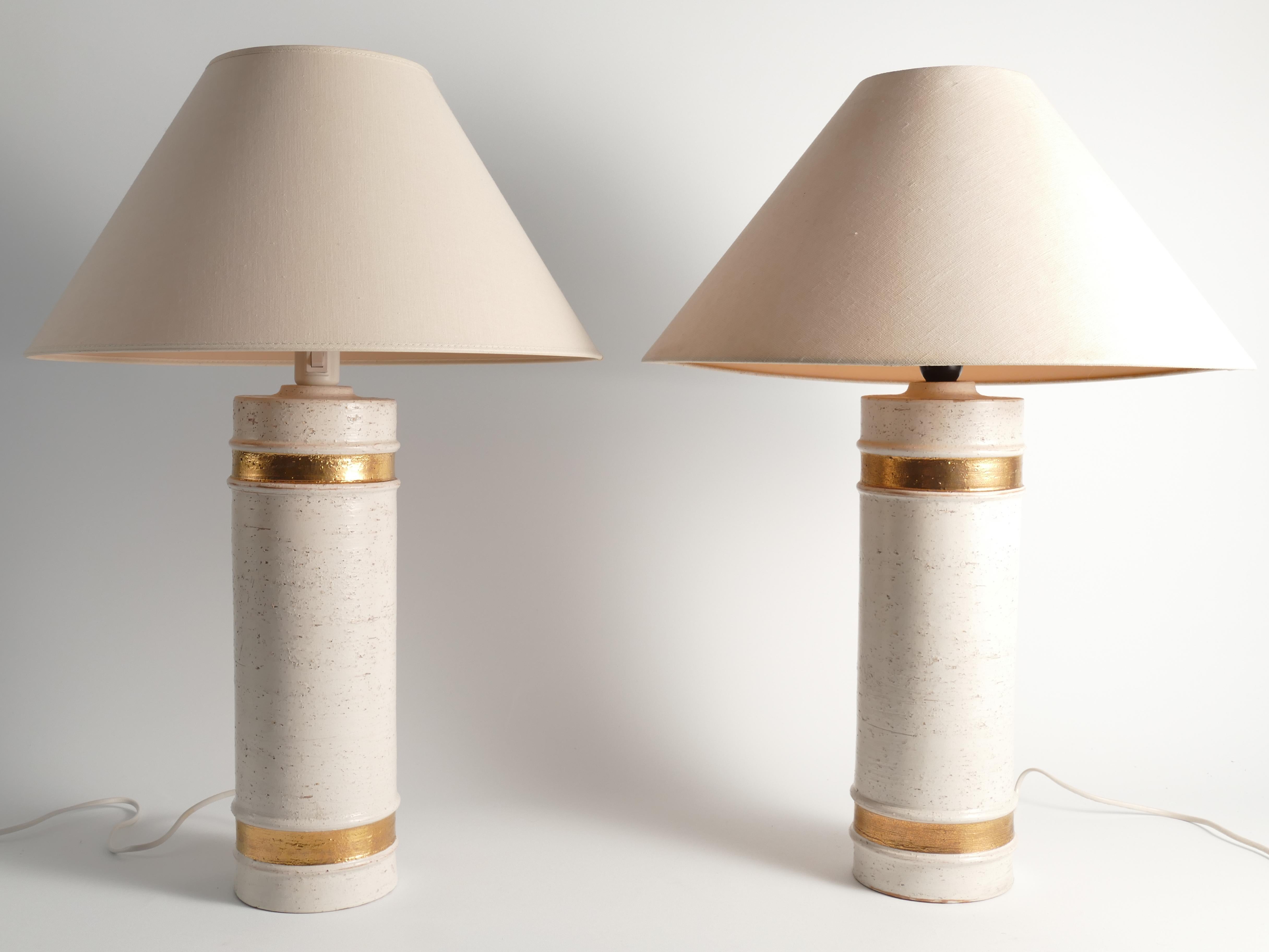 Mid-century Modern Ceramic Table Lamps by Bitossi for Bergboms, Set of 2, 1970's For Sale 6