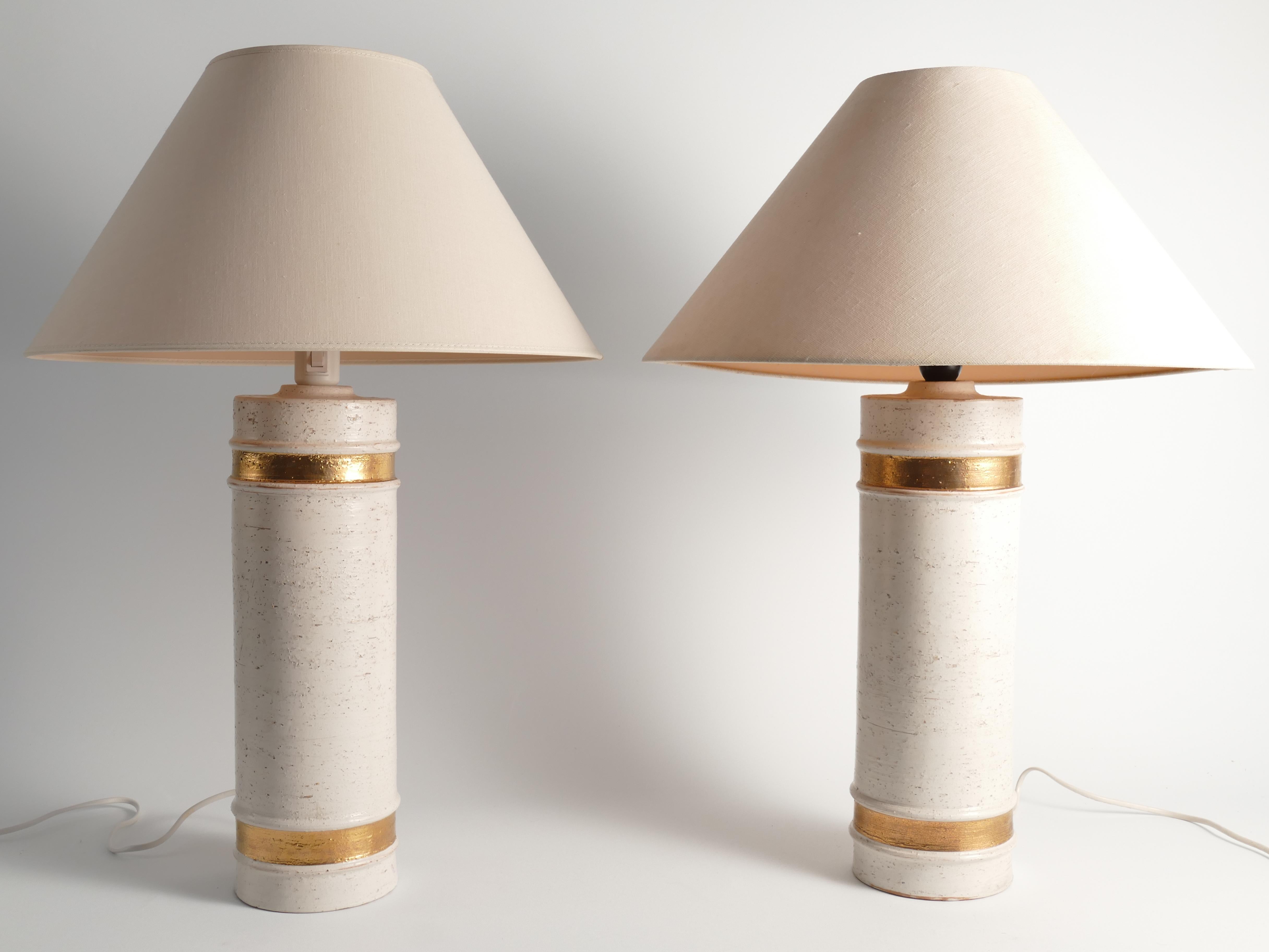 Mid-century Modern Ceramic Table Lamps by Bitossi for Bergboms, Set of 2, 1970's For Sale 7