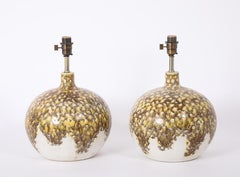 Mid-Century Modern Ceramic Table Lamps, Spherical Design, USA, 1960s