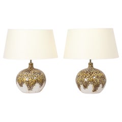 Mid-Century Modern Ceramic Table Lamps, Spherical Design, USA, 1960s