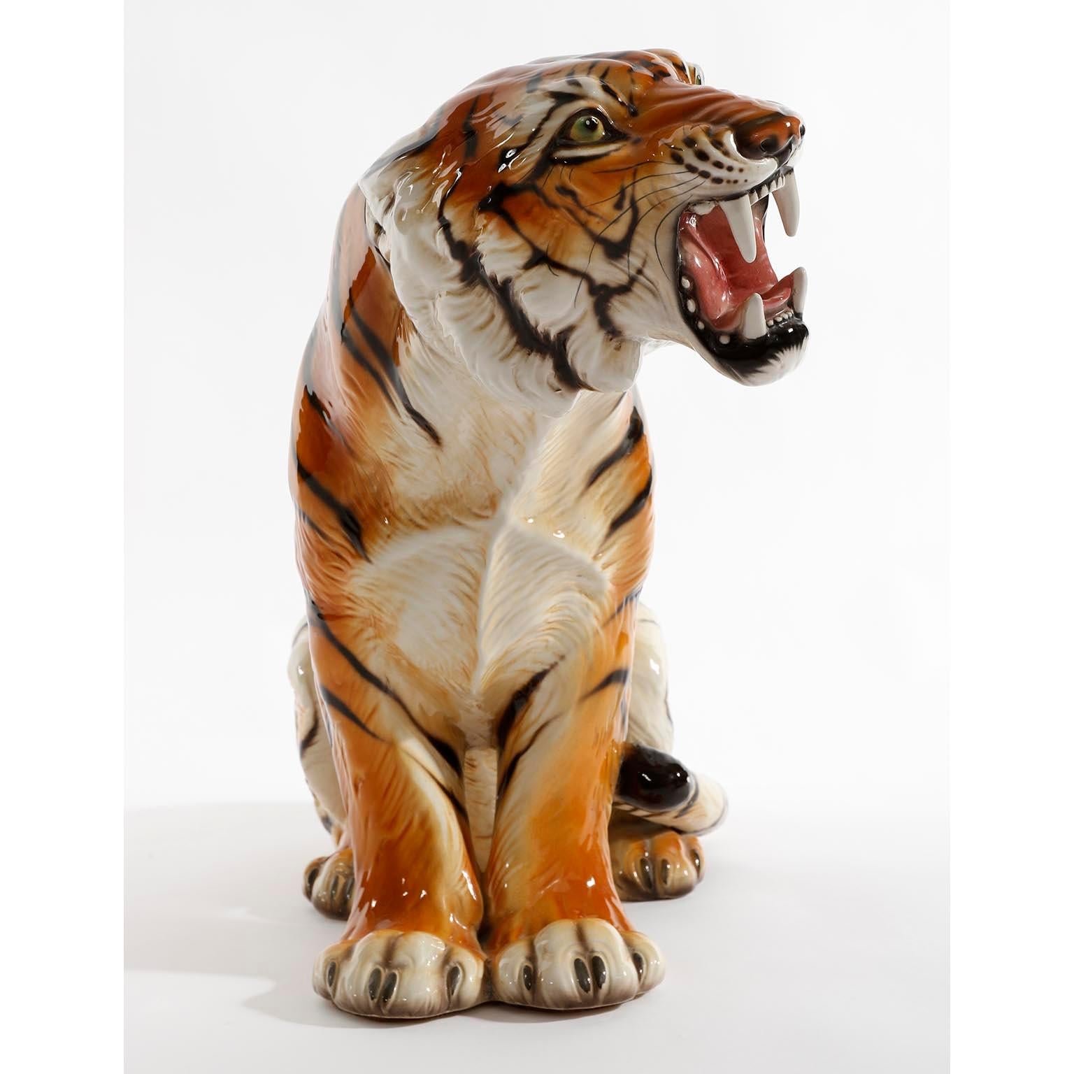 italien Tigre en céramique The Moderns par Ronzan, Italie, années 1950 en vente