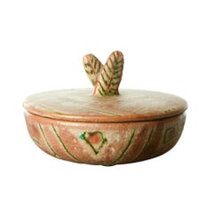 Vase et bol en céramique moderne du milieu du siècle dernier par Guido Gambone