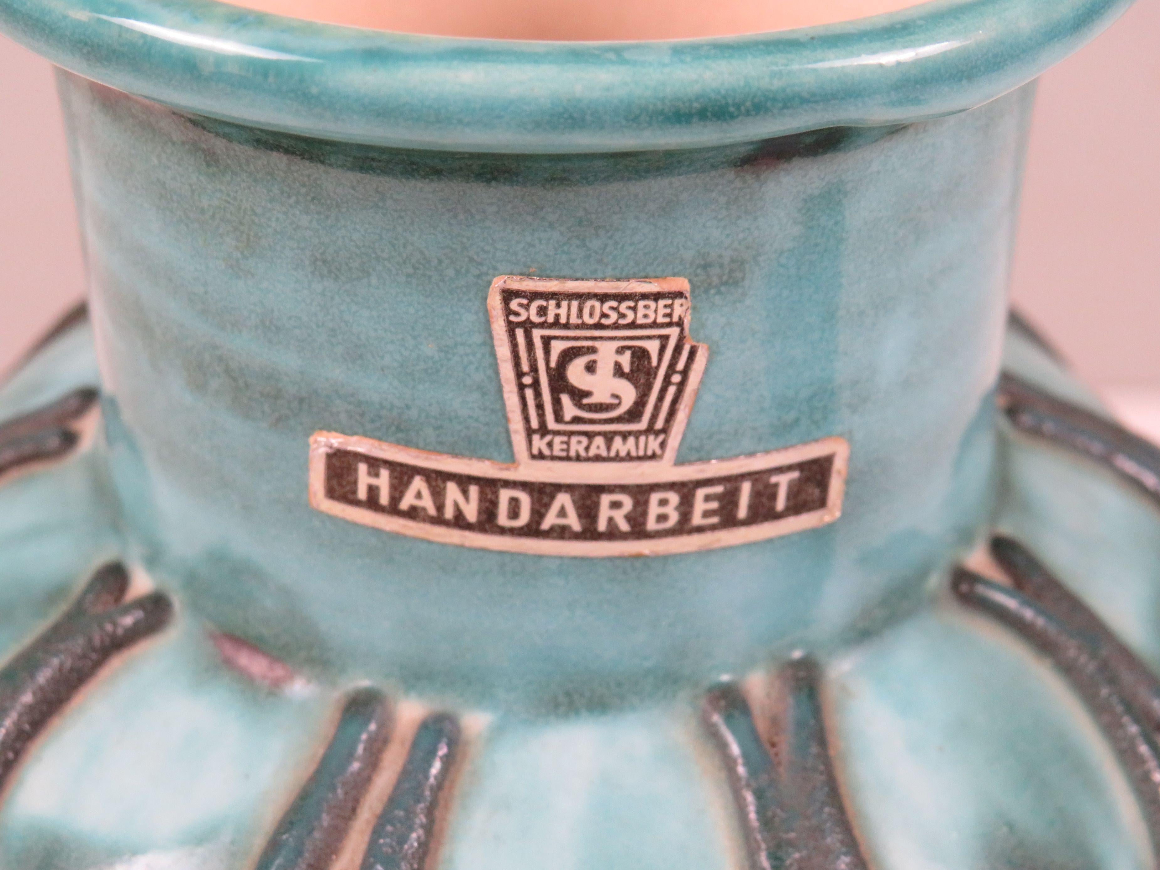 Mid-Century Modern Ceramic Vase, Attributed to Bodo Mans for Schlossberg, WG In Good Condition For Sale In Herentals, BE