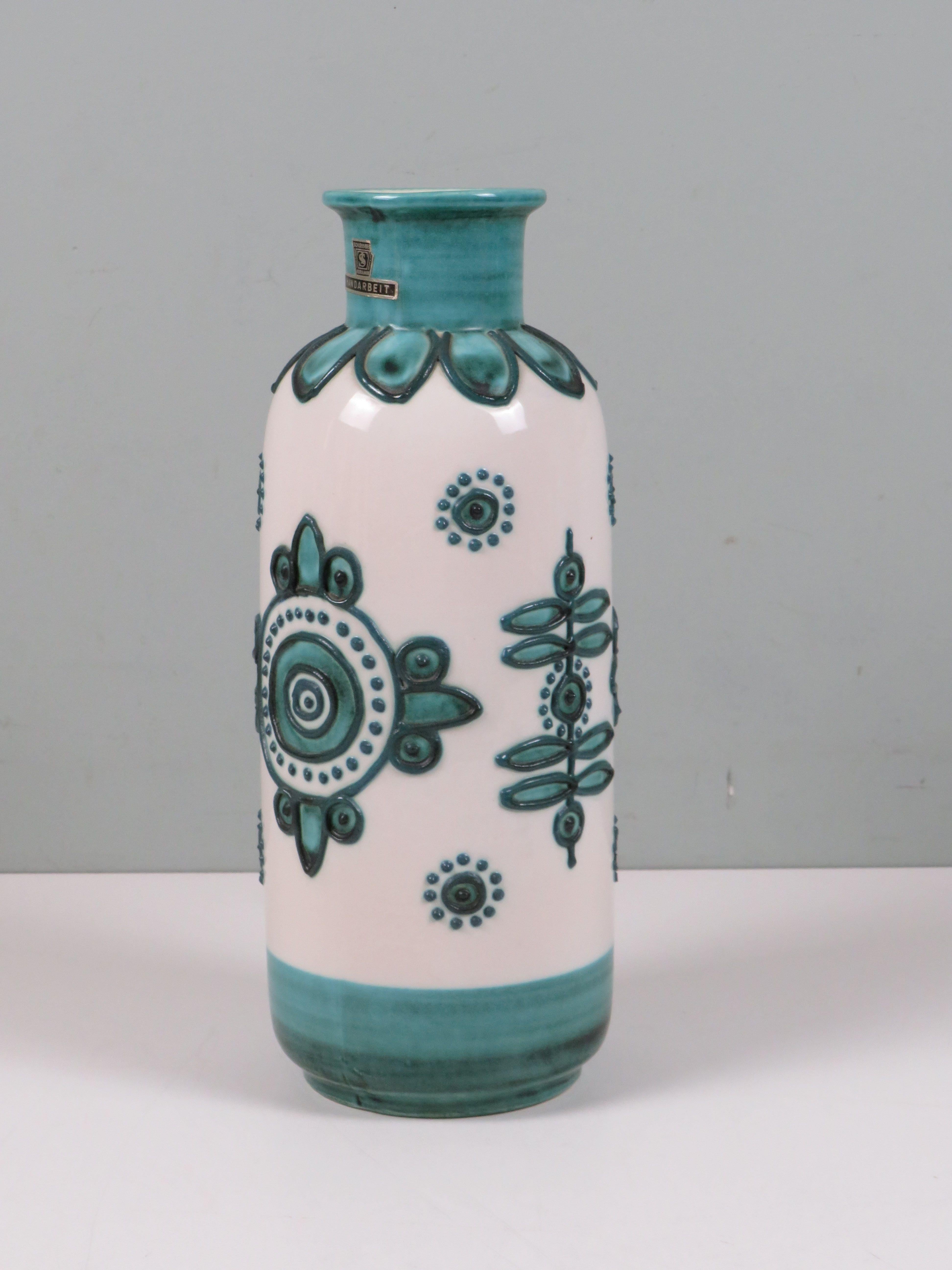 20th Century Mid-Century Modern Ceramic Vase, Attributed to Bodo Mans for Schlossberg, WG For Sale