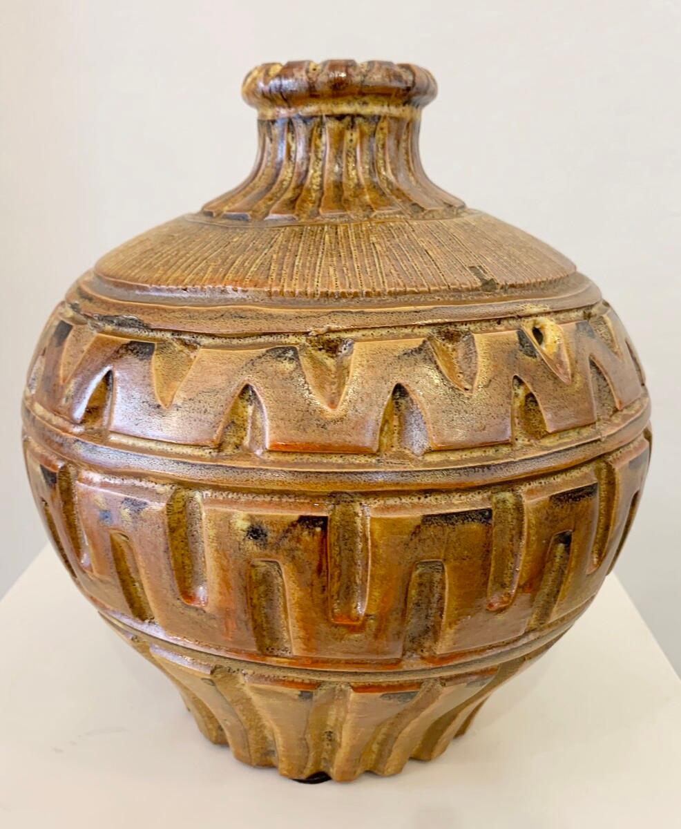 Mid-Century Modern Ceramic Vase by Marius Bessone-Vallauris, France, 1950s 5