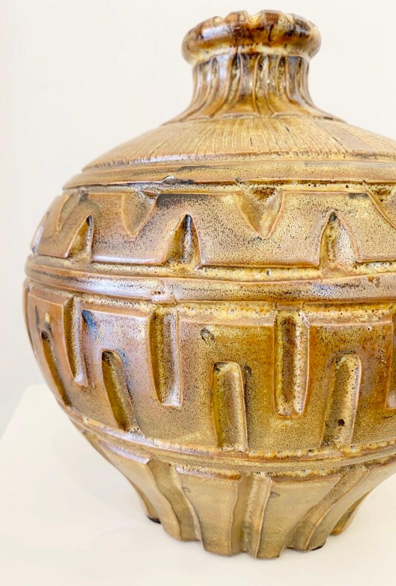 Mid-20th Century Mid-Century Modern Ceramic Vase by Marius Bessone-Vallauris, France, 1950s
