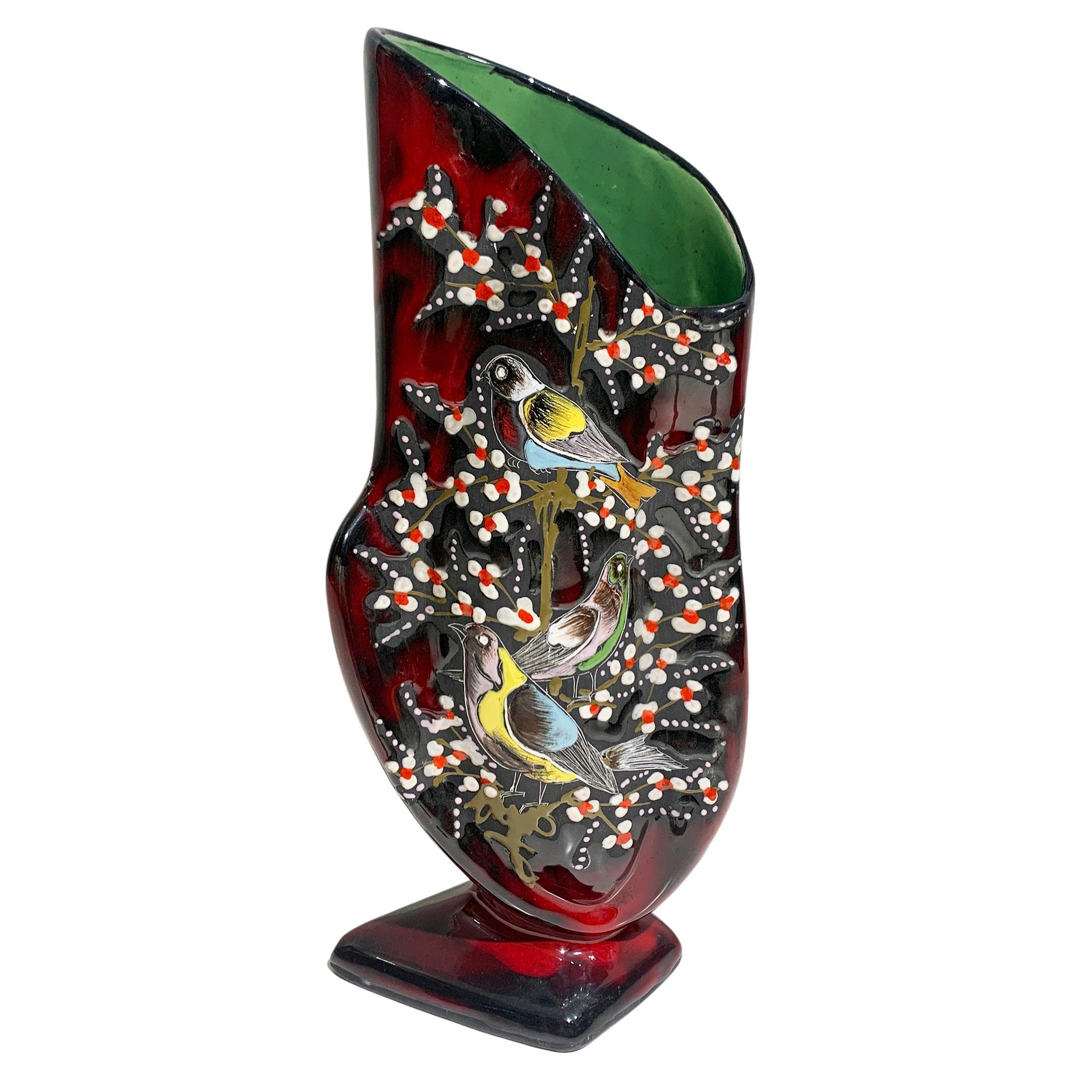 Vaso in ceramica di metà secolo moderno numerato 43, Italia, circa anni '50