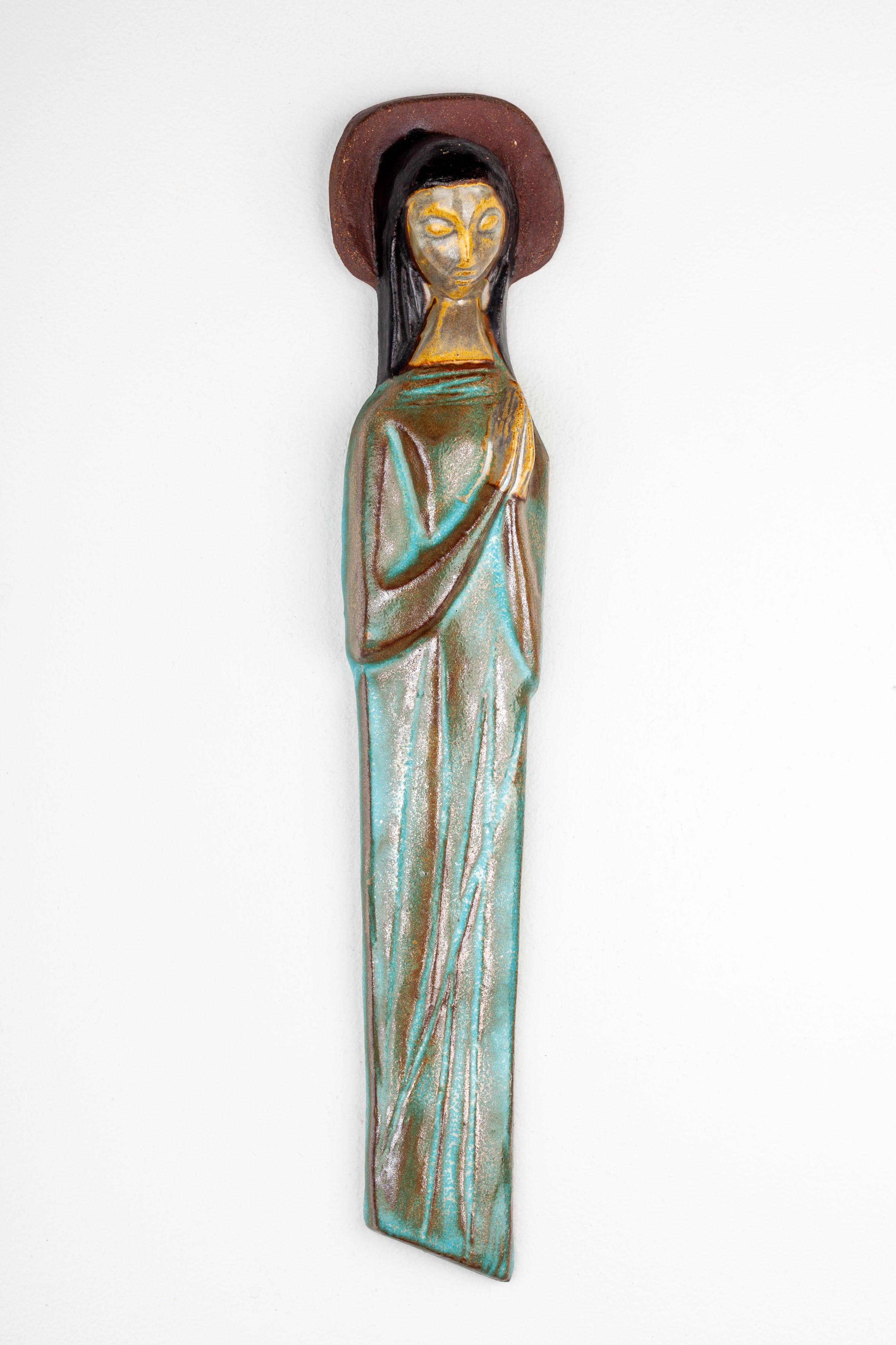 Mid-Century Modern Ceramic Virgin Mary For Sale 7