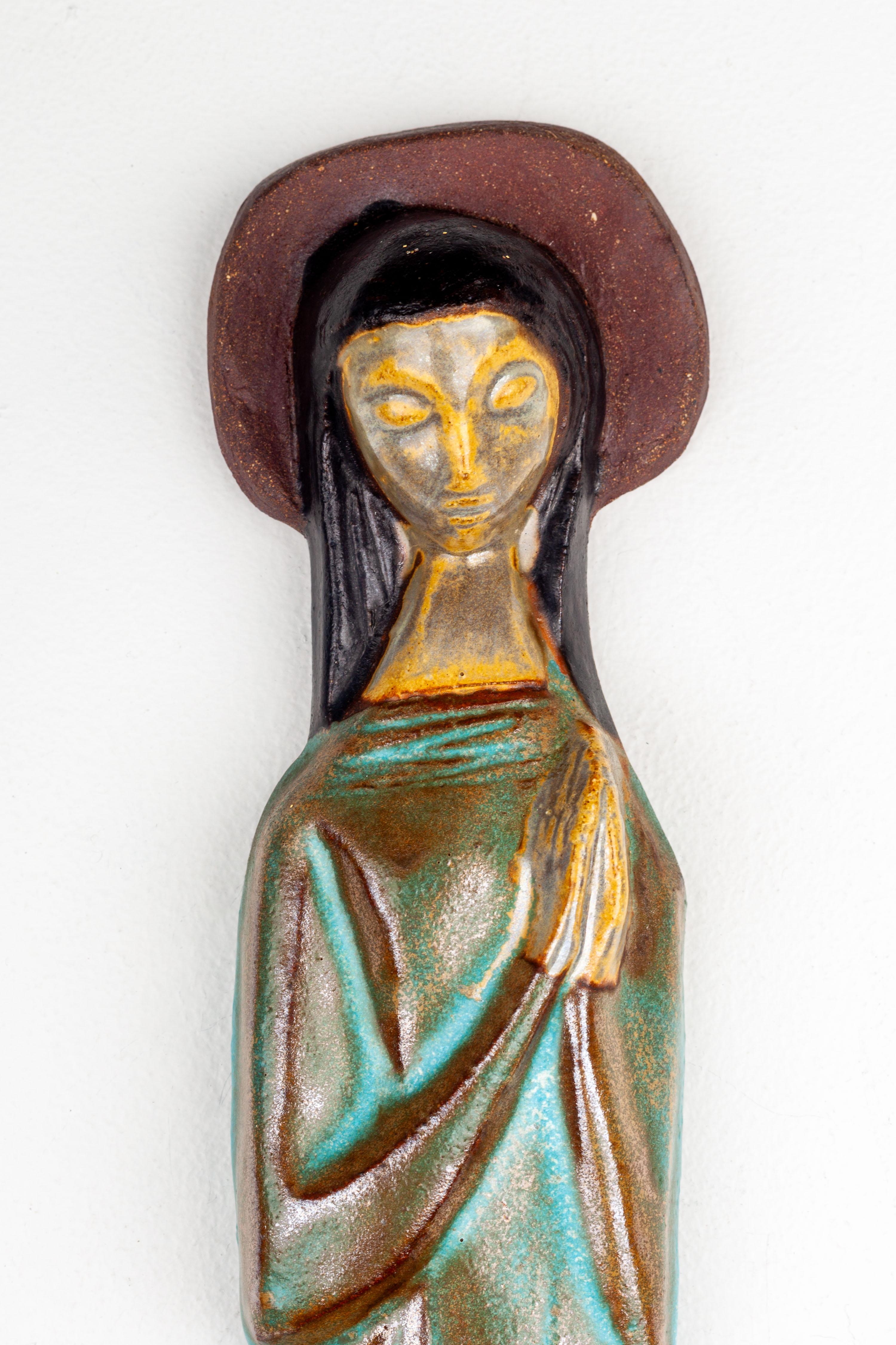 Moderne keramische Jungfrau Maria aus der Jahrhundertmitte (Moderne der Mitte des Jahrhunderts) im Angebot