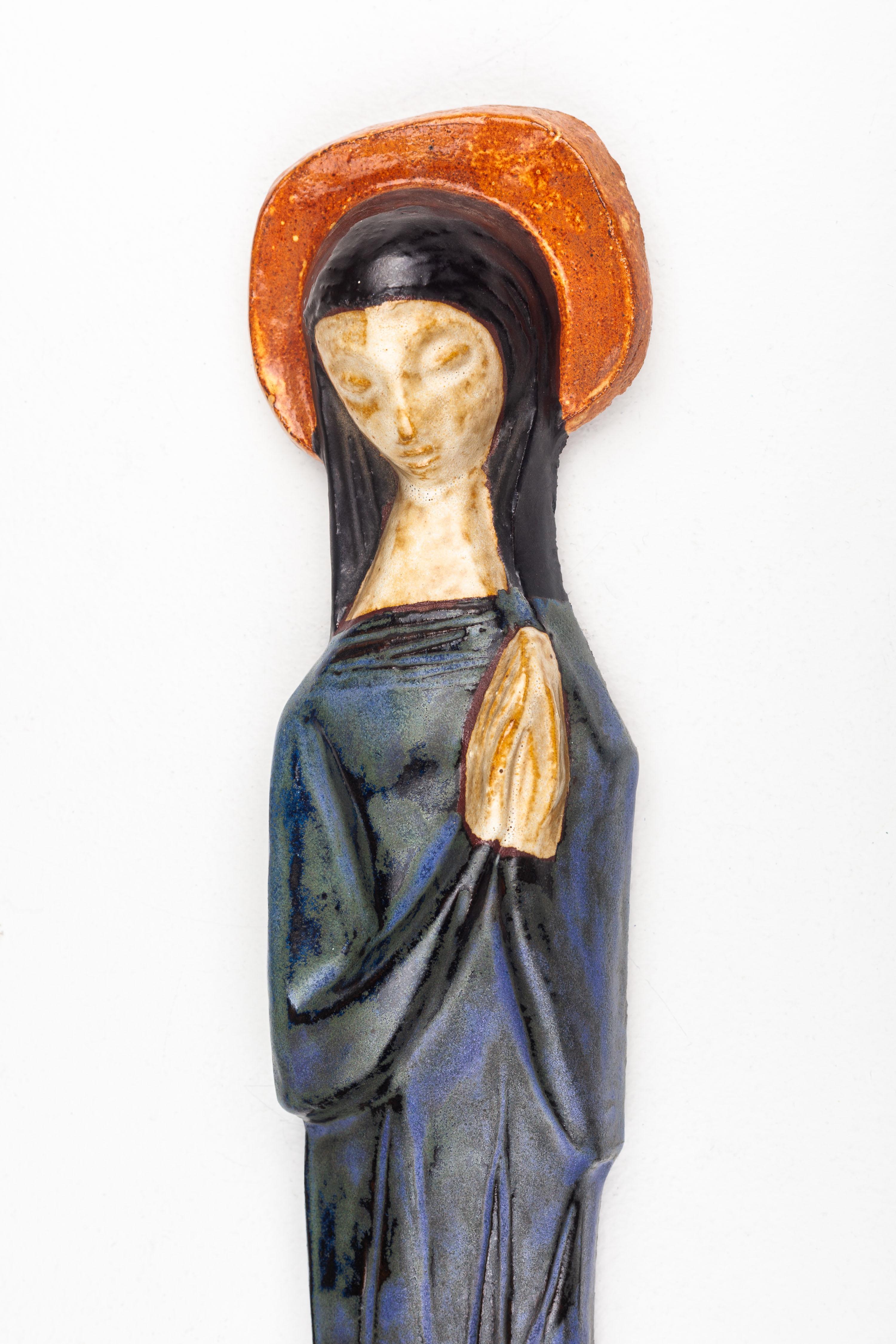 Moderne keramische Jungfrau Maria aus der Jahrhundertmitte (Europäisch) im Angebot
