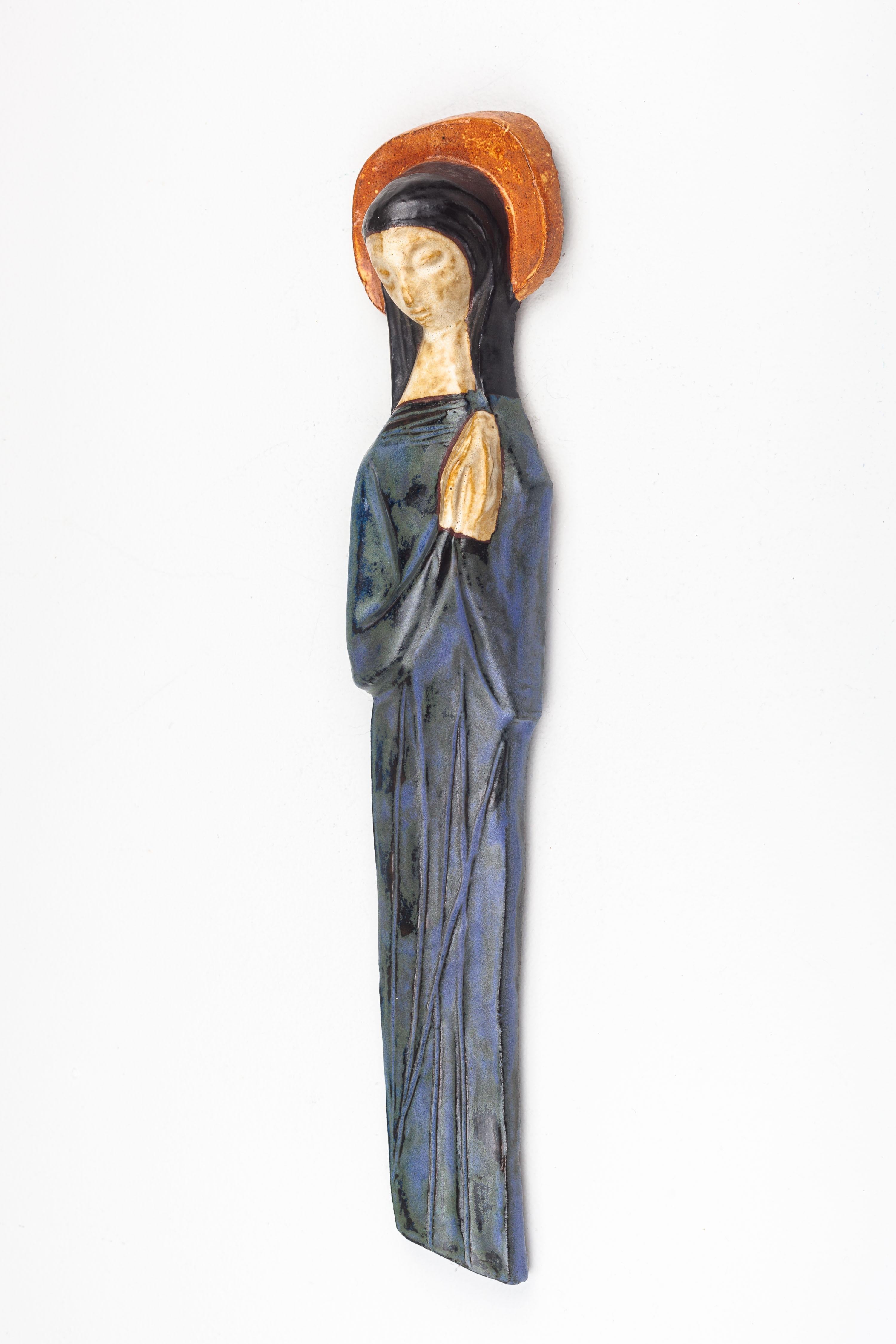Mid-Century Modern Ceramic Virgin Mary For Sale 1