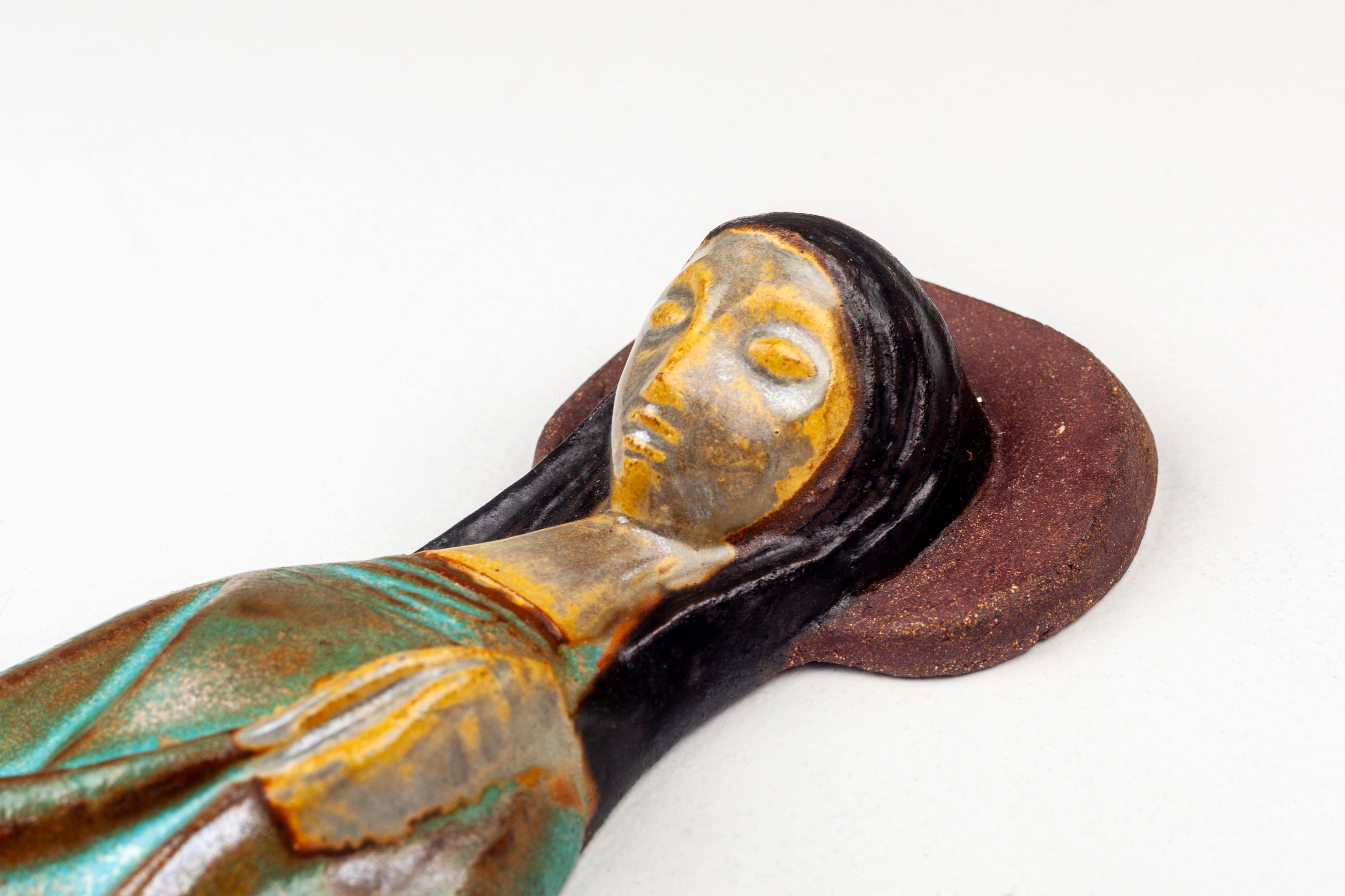 Mid-Century Modern Ceramic Virgin Mary For Sale 4