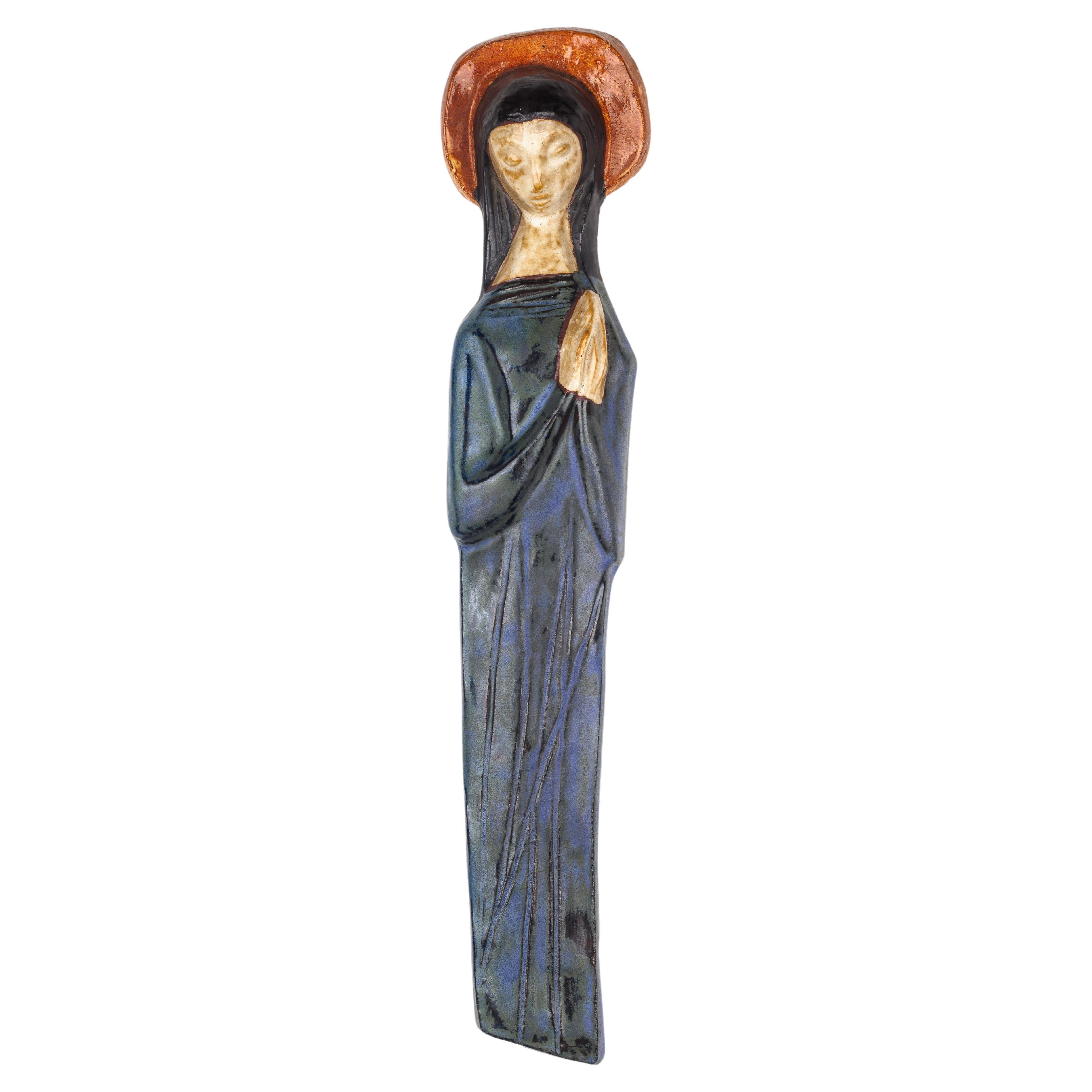 Mid-Century Modern Ceramic Virgin Mary For Sale