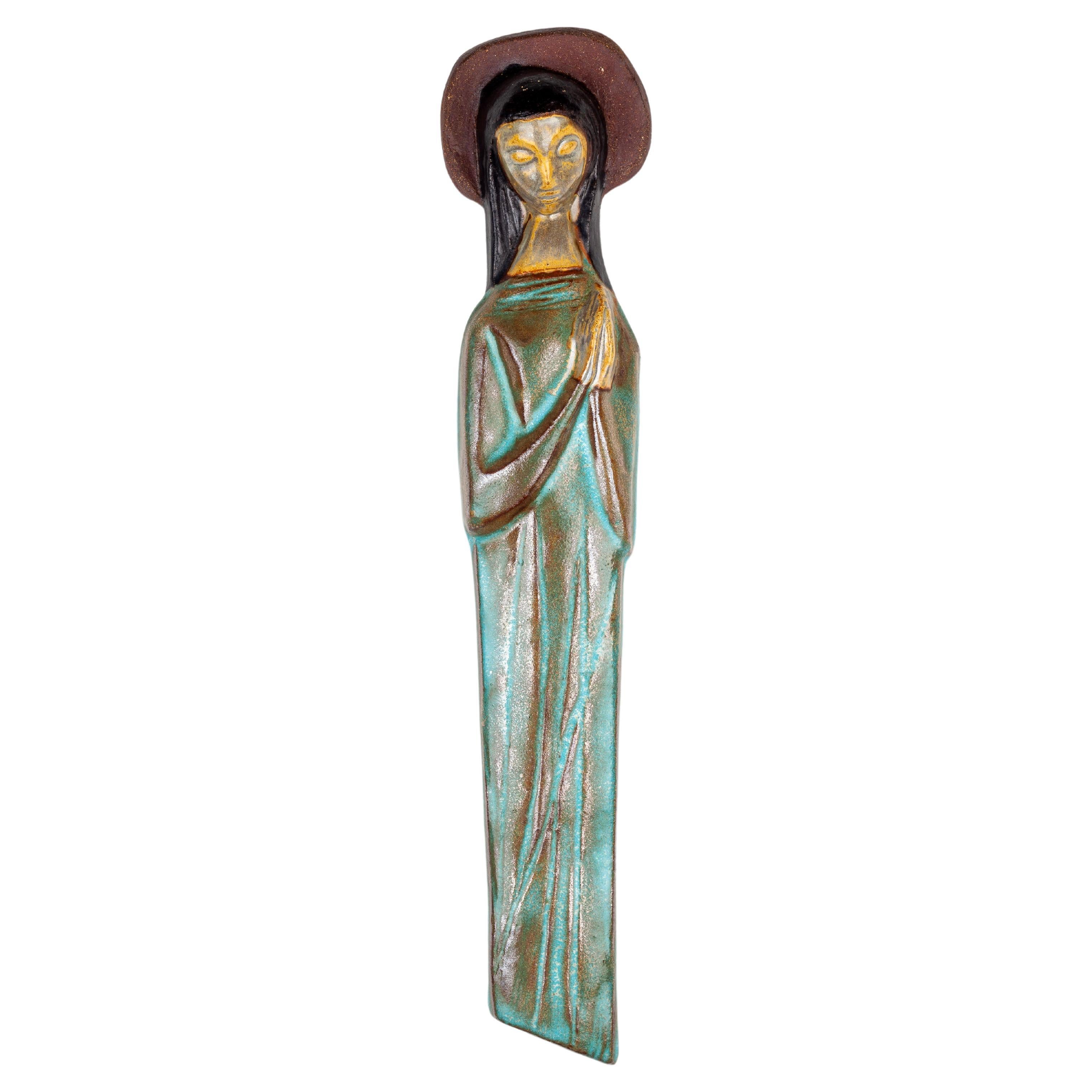 Mid-Century Modern Ceramic Virgin Mary For Sale