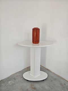 Mid Century Modern Ceramic Vsse in rust orange glaze, Austria 1960s