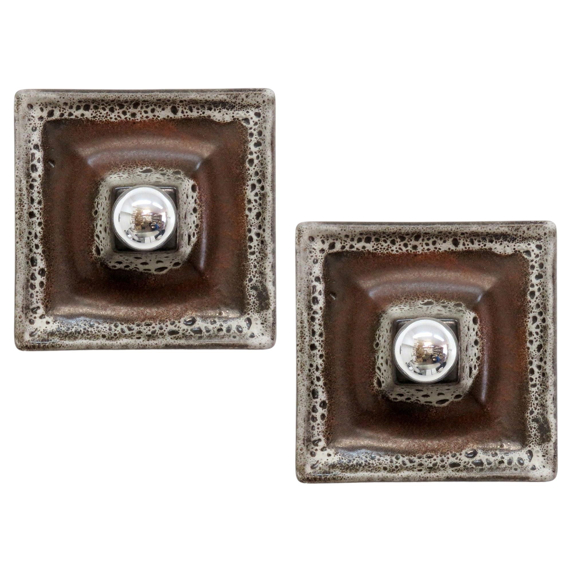 Mid-Century Modern Ceramic Wall Lights by Hustadt Leuchten, Germany, 1960s