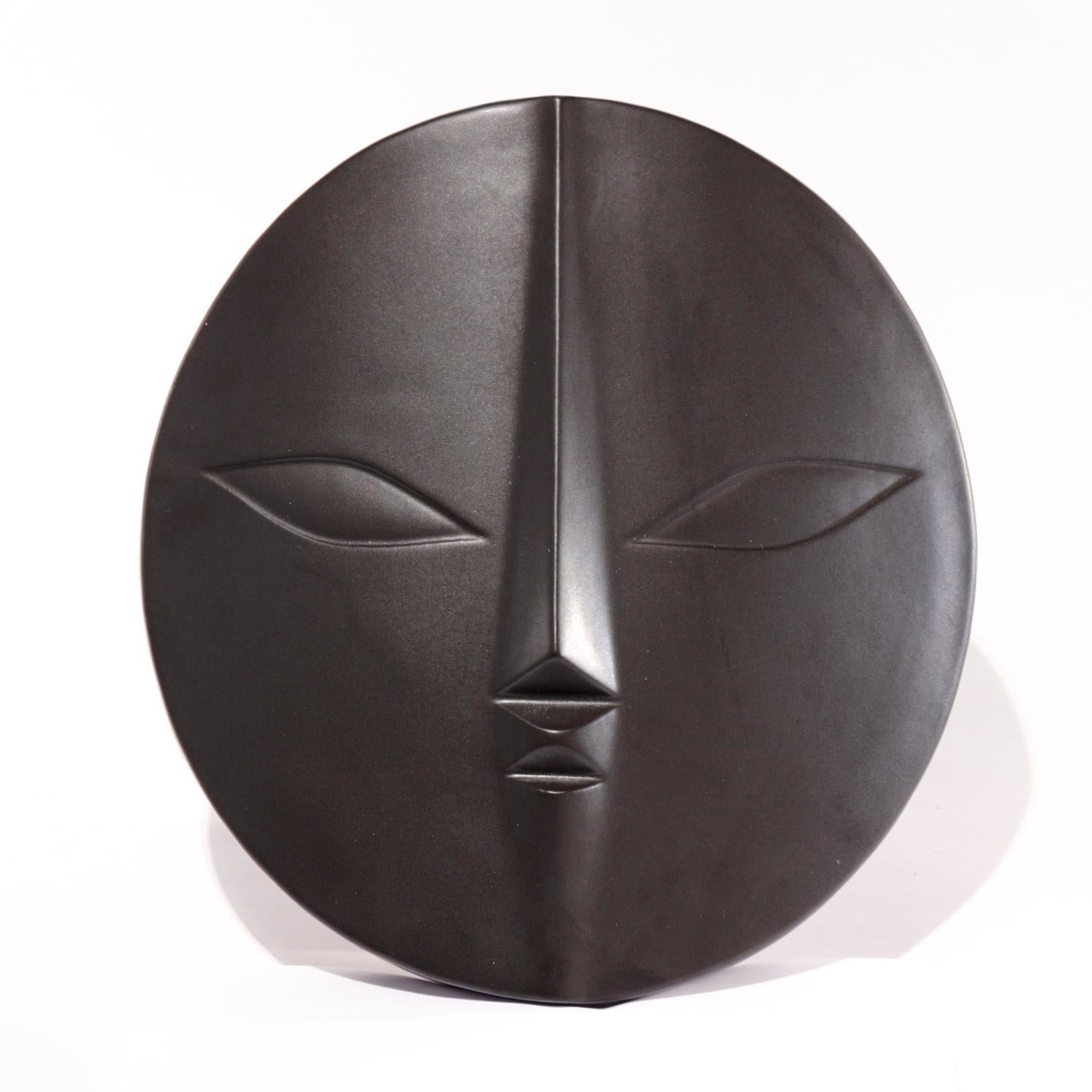 Japanese ceramic sculpture by Taro Okamoto 1911-1996 (For additional information please see short biography posted below). He is most famous for his monumental sculpture with three faces representing past, present and future, “Tower of the Sun”