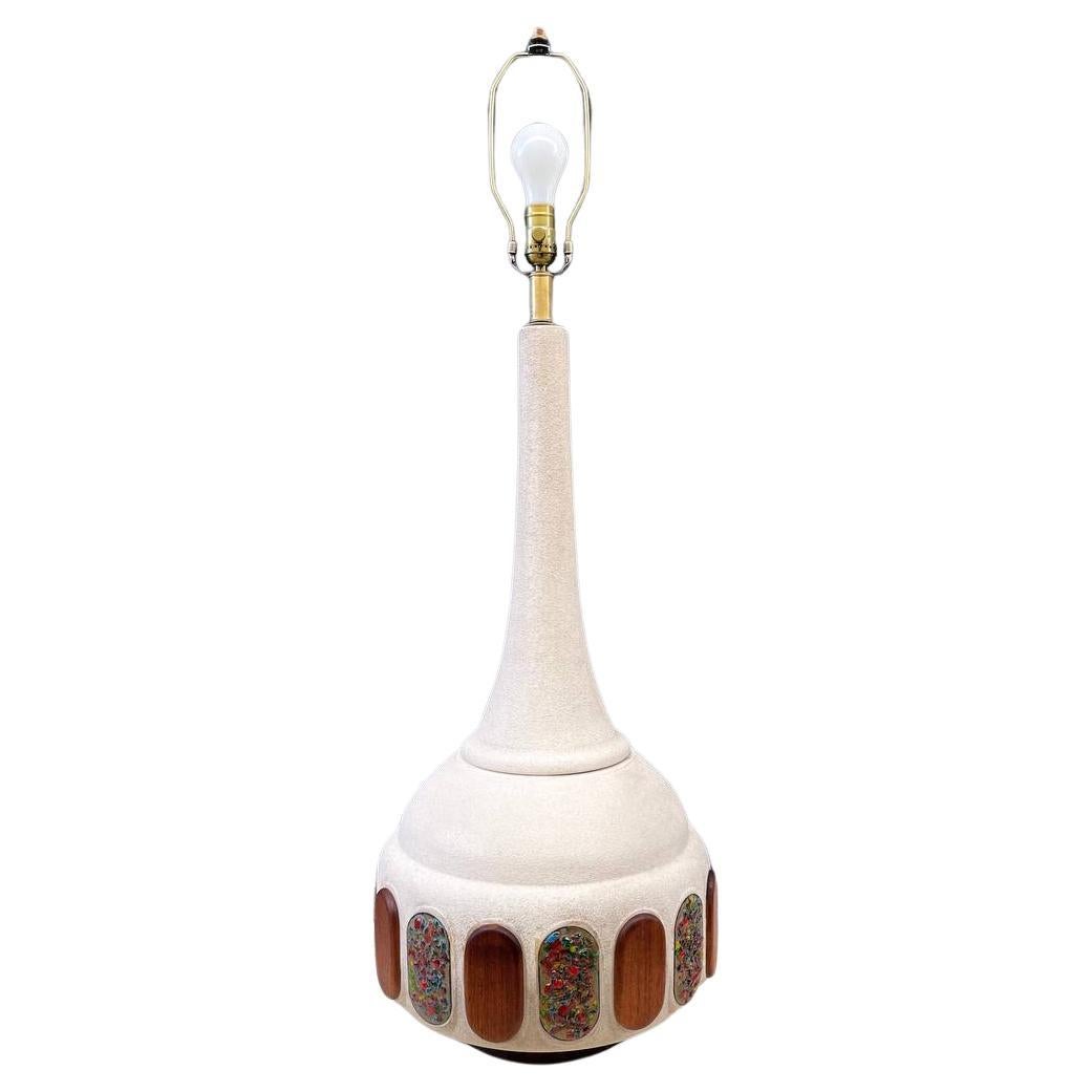 Mid-Century Modern Ceramic with Mosaic Accents Table Lamp For Sale