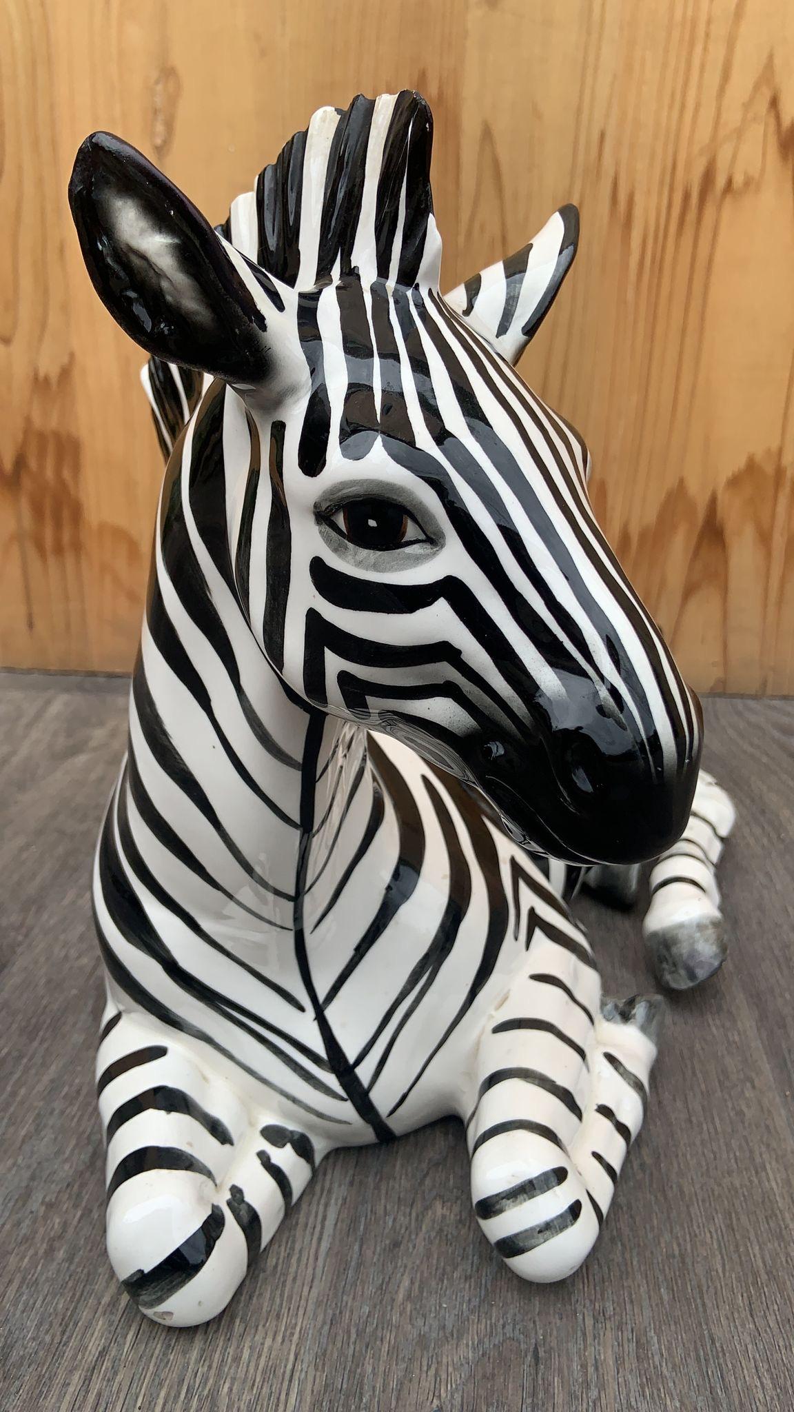 Mid Century Modern Ceramic Zebra Statue Sculpture Figurine  For Sale 1