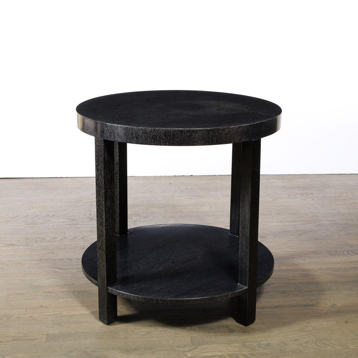 American Mid-Century Modern Cerused Walnut Side Table by T.H. Robsjohn-Gibbings For Sale
