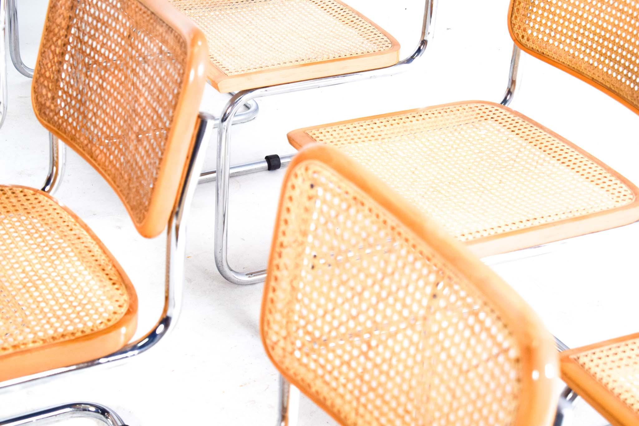 Metal Mid Century Modern Cesca Chair by Marcel Breuer for Knoll For Sale