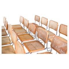 10 Marcel Breuer for Knoll Blue and Black Upholstered Cesca Chairs For Sale  at 1stDibs