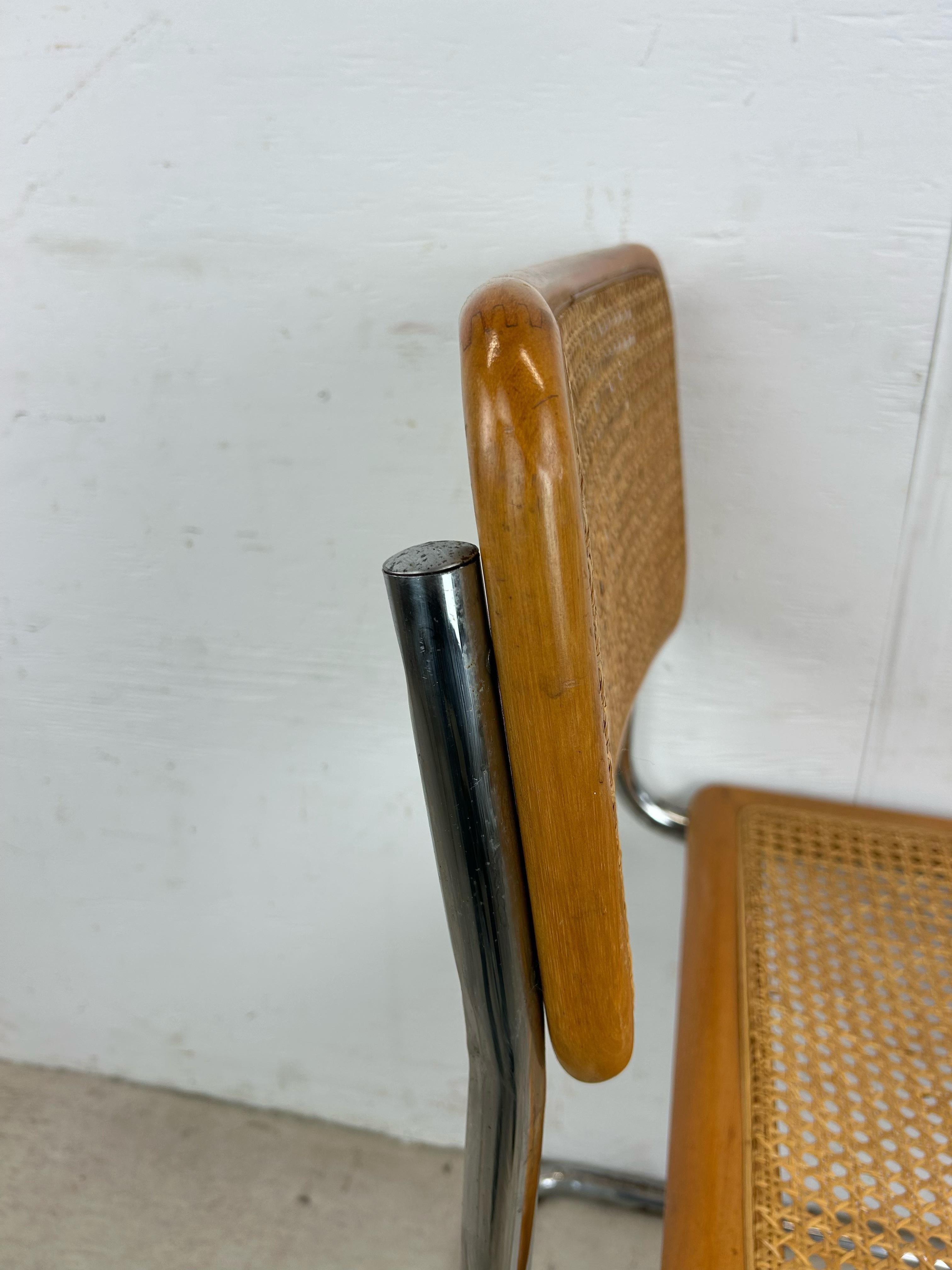 Silla Estilo Cesca Moderna de Mitad de Siglo con Asiento de Caña en venta 4
