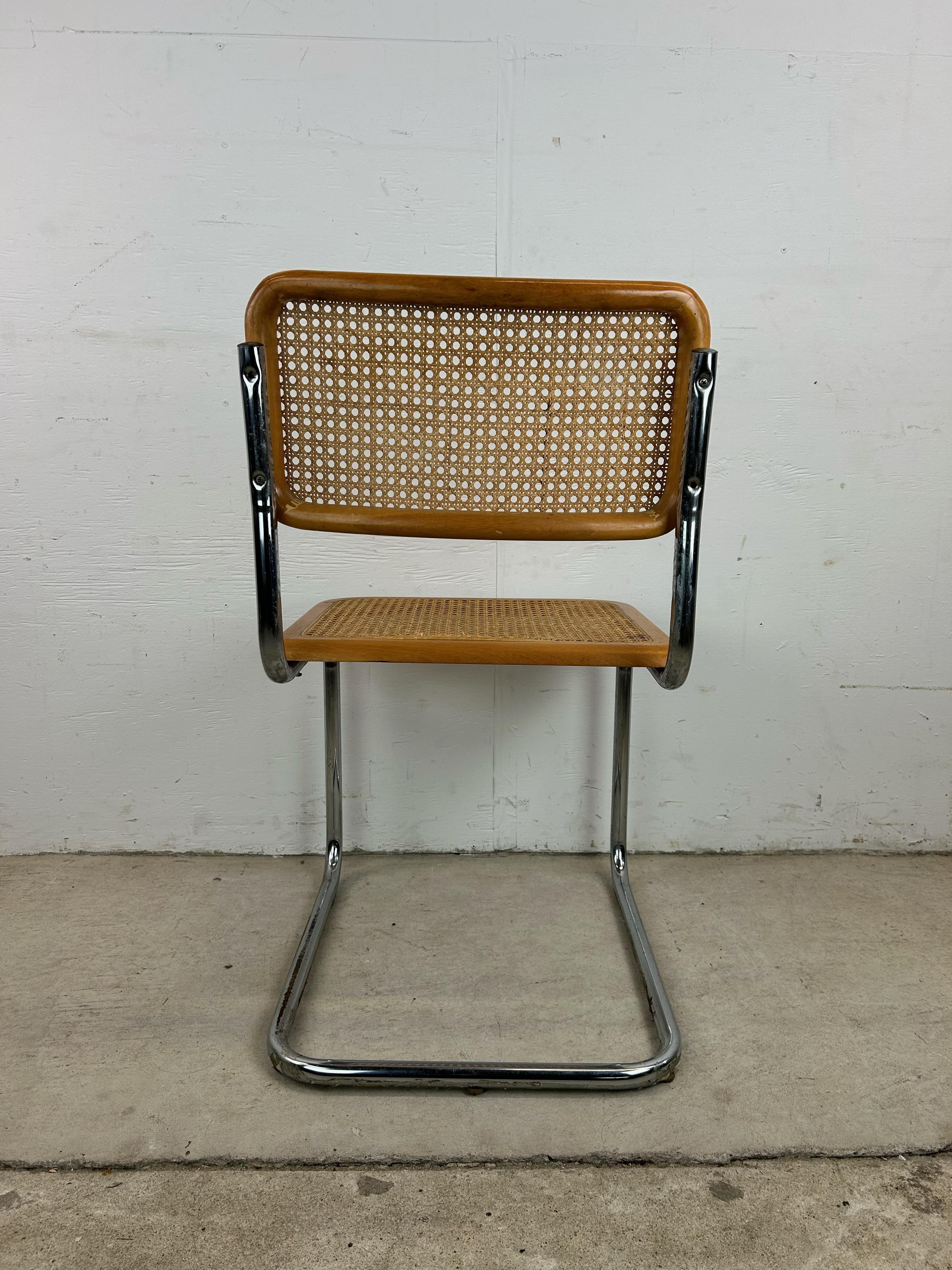 Silla Estilo Cesca Moderna de Mitad de Siglo con Asiento de Caña en venta 9