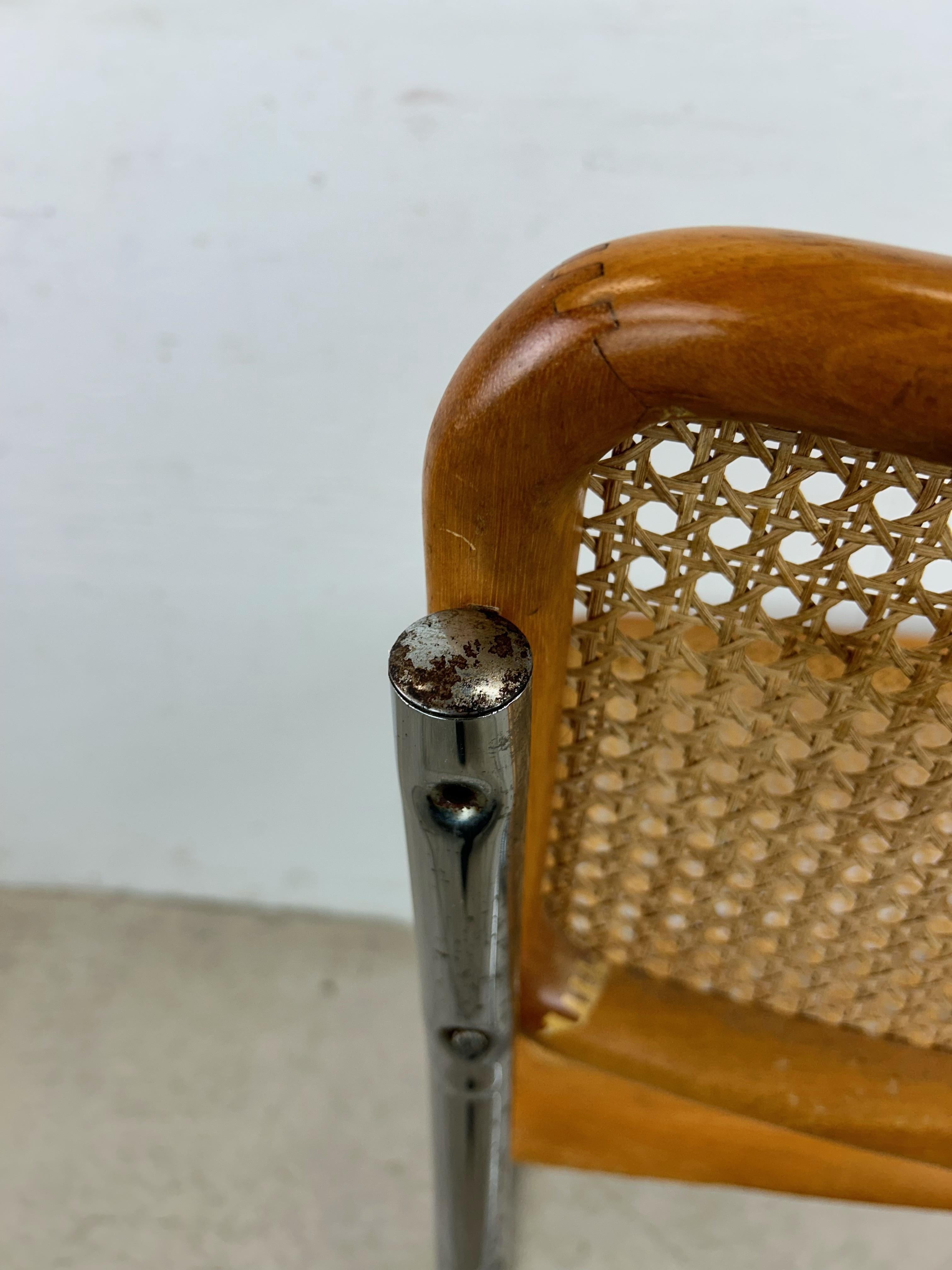 Silla Estilo Cesca Moderna de Mitad de Siglo con Asiento de Caña en venta 11