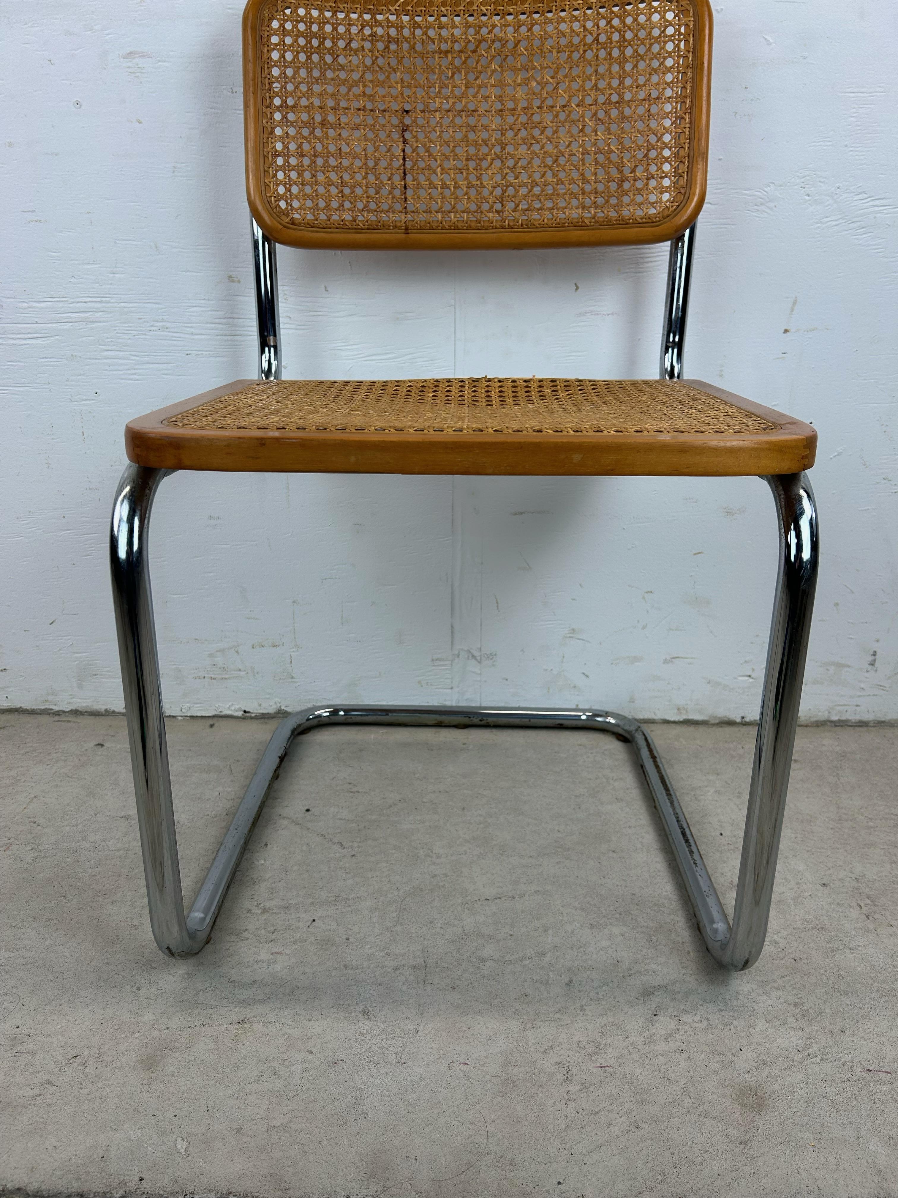 Silla Estilo Cesca Moderna de Mitad de Siglo con Asiento de Caña Estadounidense en venta