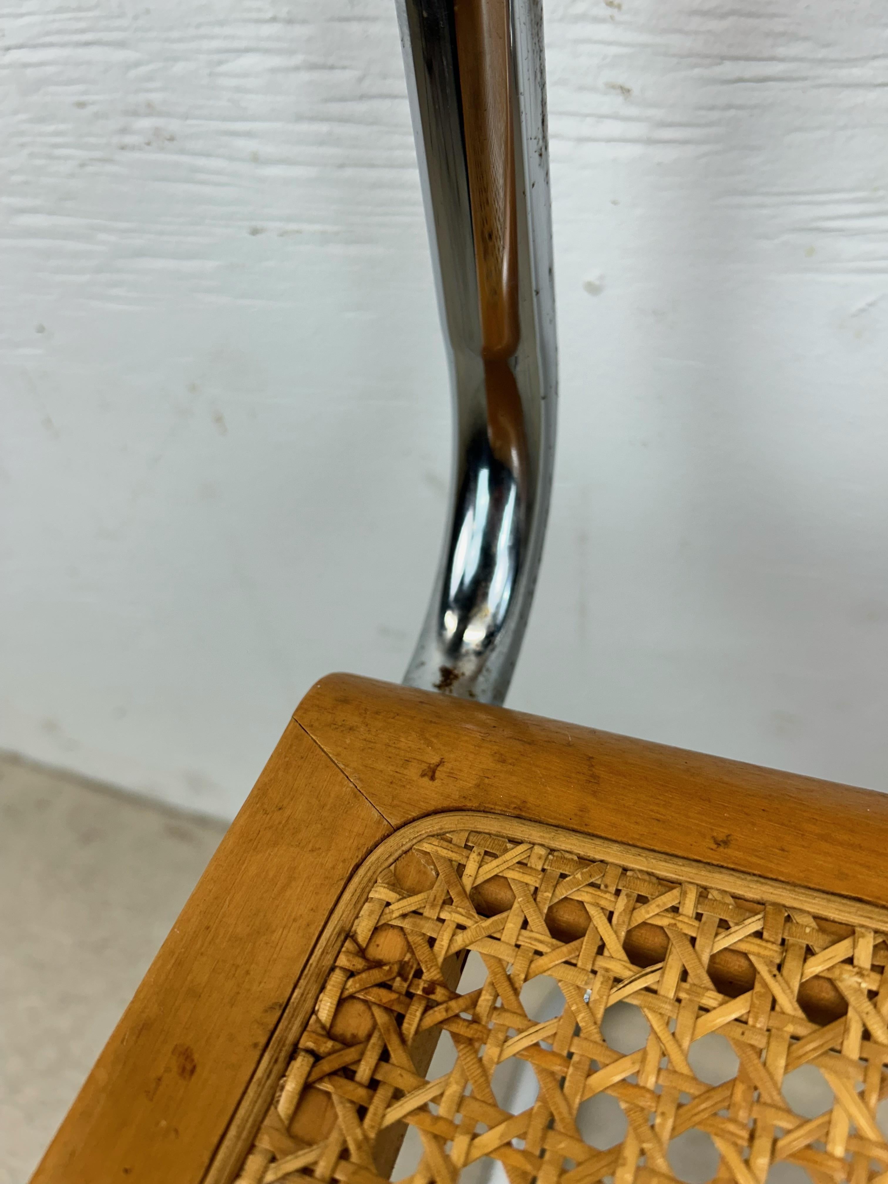 Silla Estilo Cesca Moderna de Mitad de Siglo con Asiento de Caña en venta 2