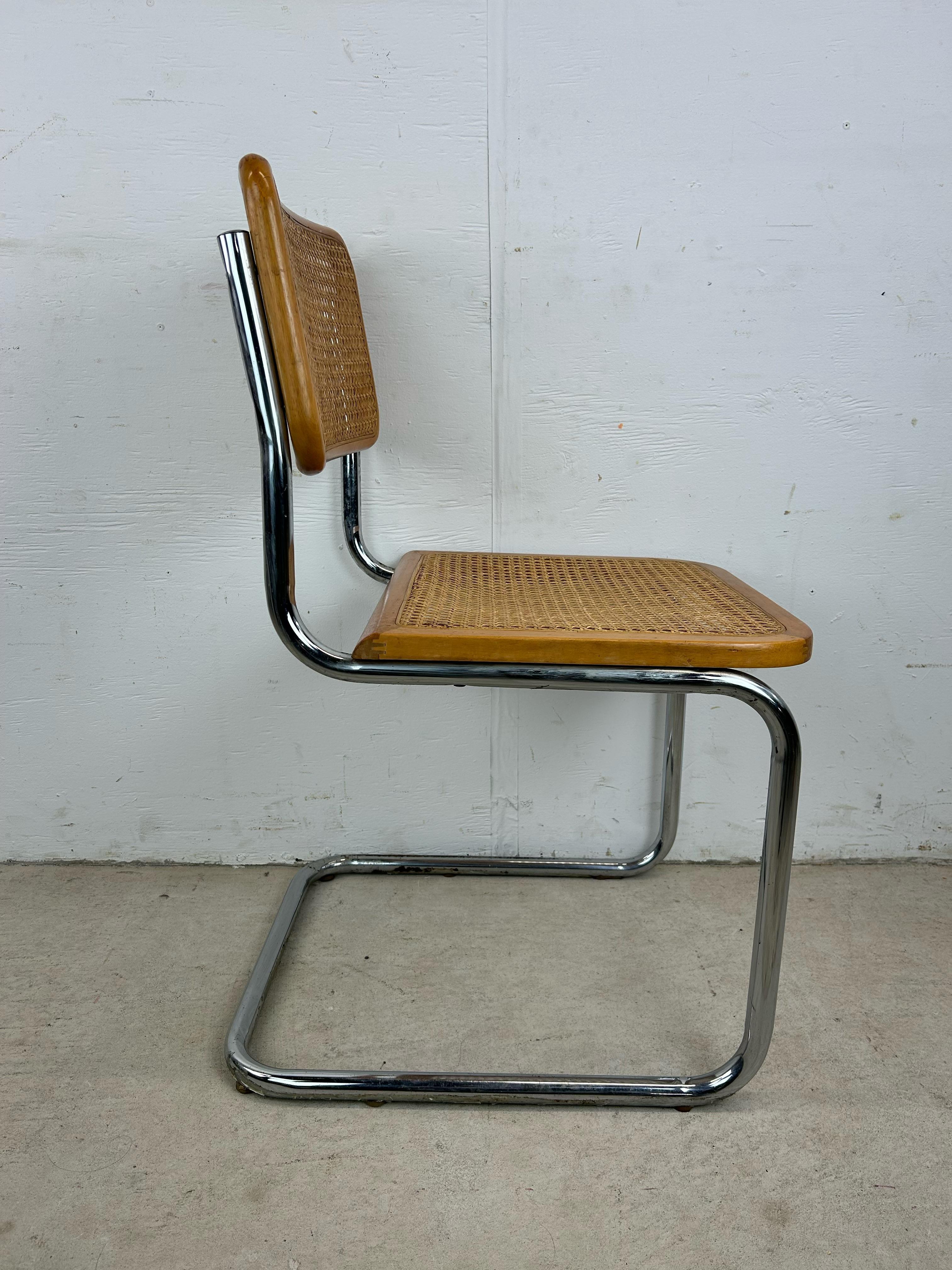 Silla Estilo Cesca Moderna de Mitad de Siglo con Asiento de Caña en venta 3
