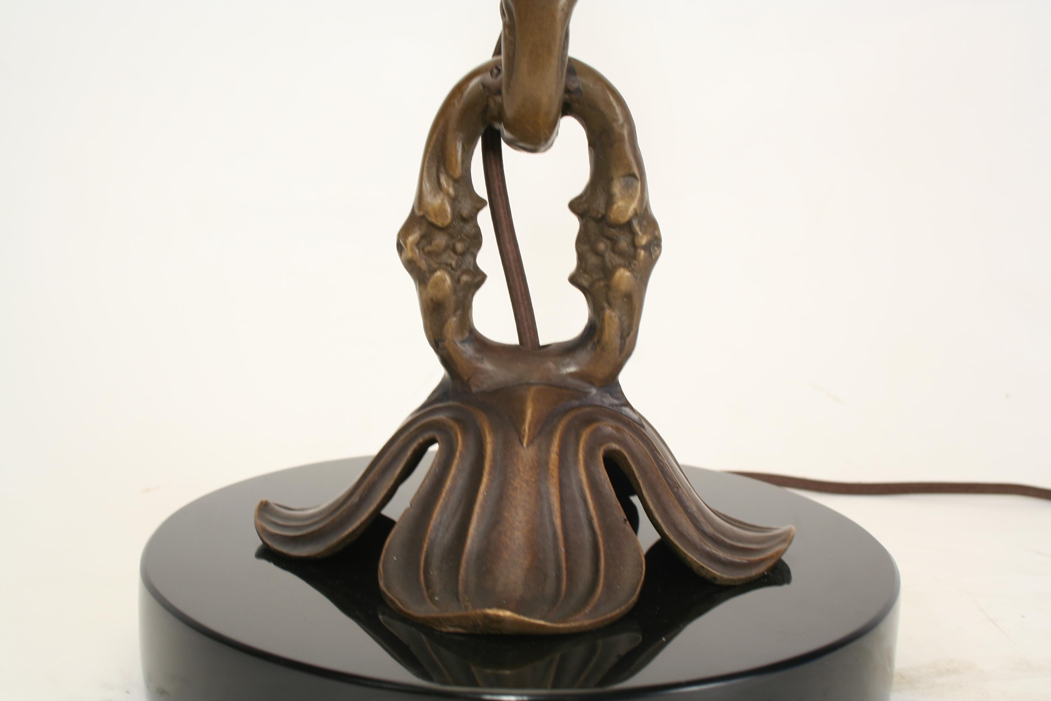North American Mid-Century Modern Chain Table Lamp, Bronze