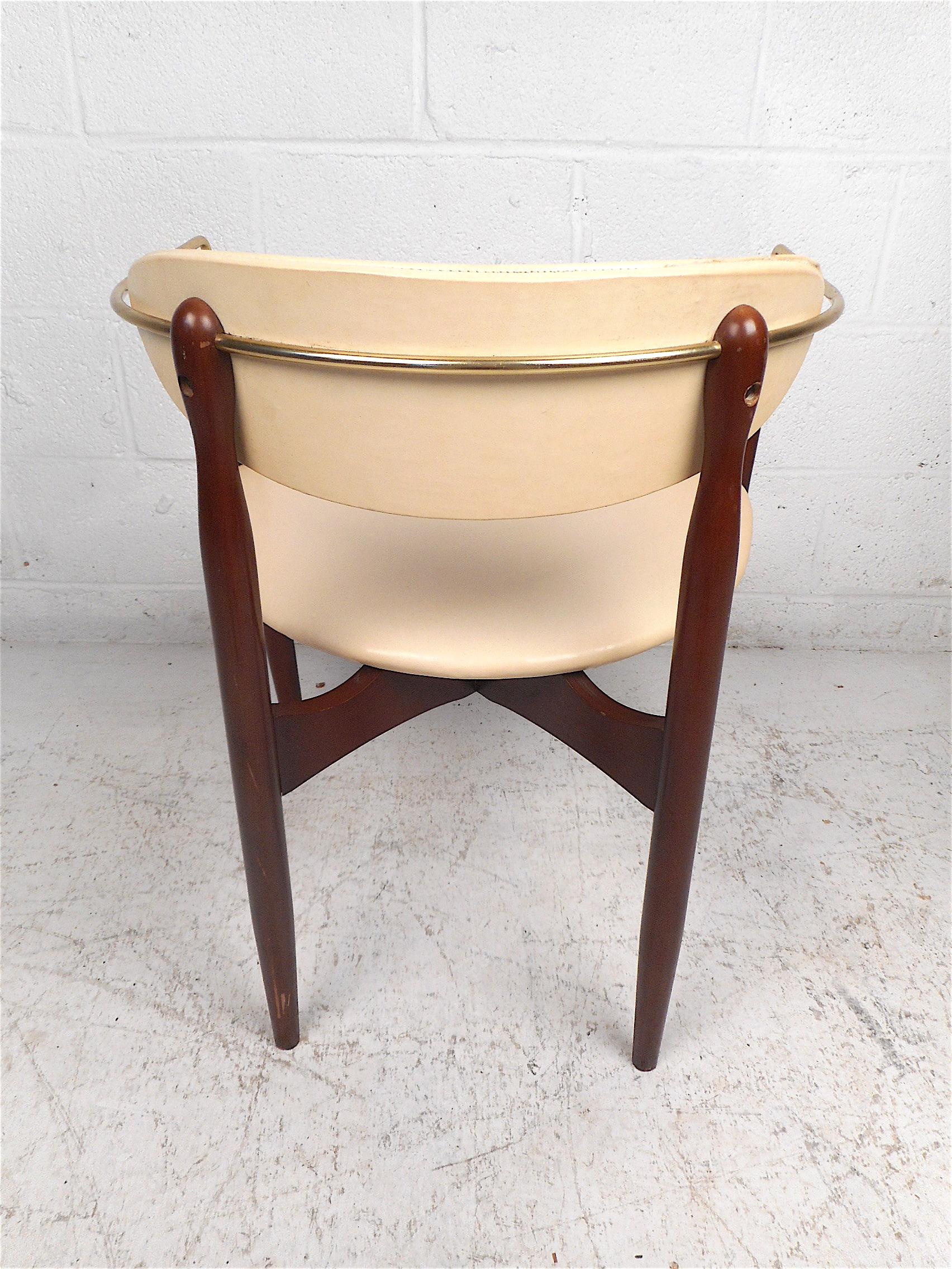 Faux Leather Mid-Century Modern Chair by Kedawood Furniture