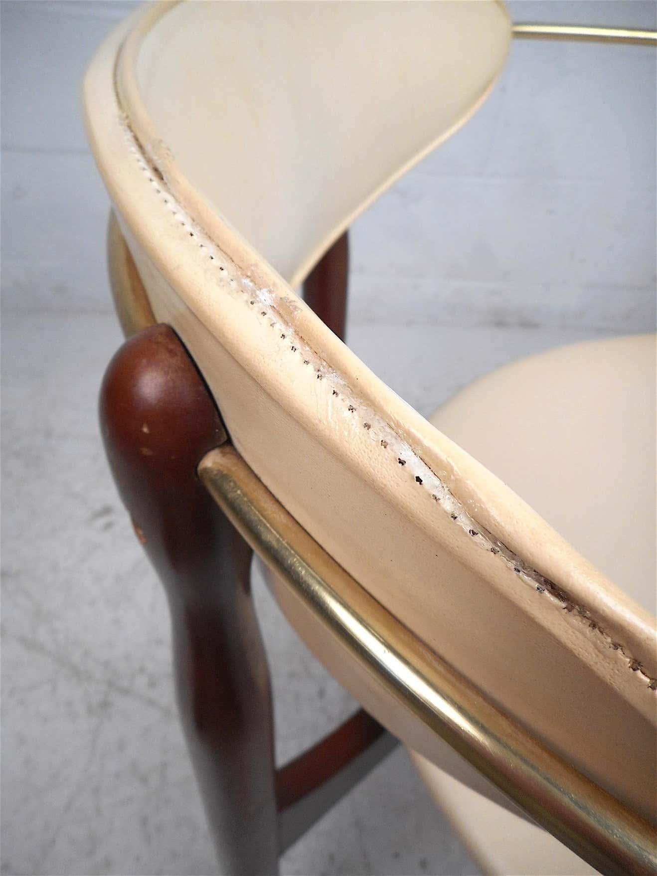 Faux Leather Mid-Century Modern Chair by Kedawood Furniture