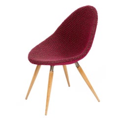 Mid-Century Modern Chair of M. Navratil in Original Violet Upholstery, 1960s