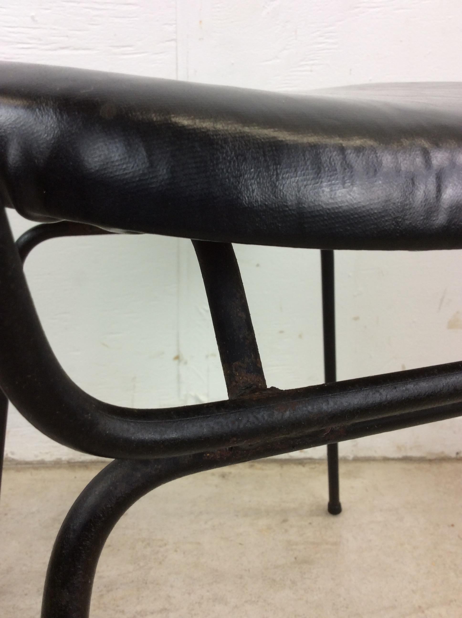 Mid Century Modern Chair with Bentwood Back & Black Vinyl by Clifford Pascoe For Sale 8