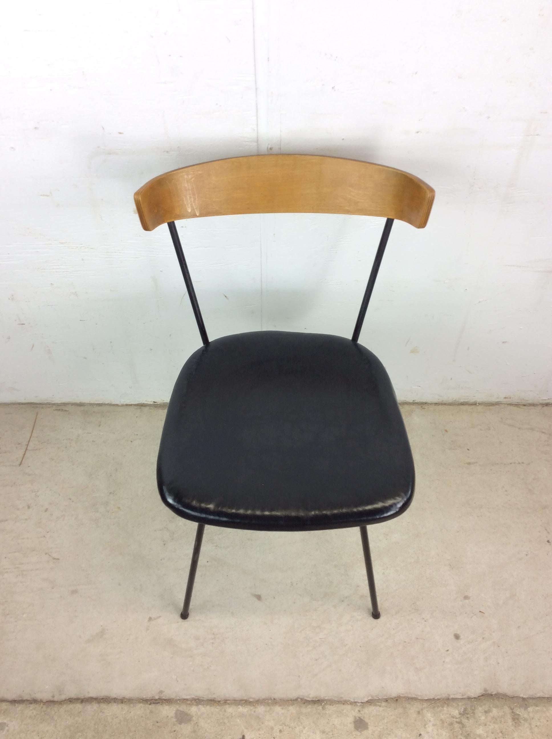 Mid-Century Modern Mid Century Modern Chair with Bentwood Back & Black Vinyl by Clifford Pascoe For Sale