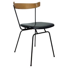 Mid Century Modern Chair with Bentwood Back & Black Vinyl by Clifford Pascoe