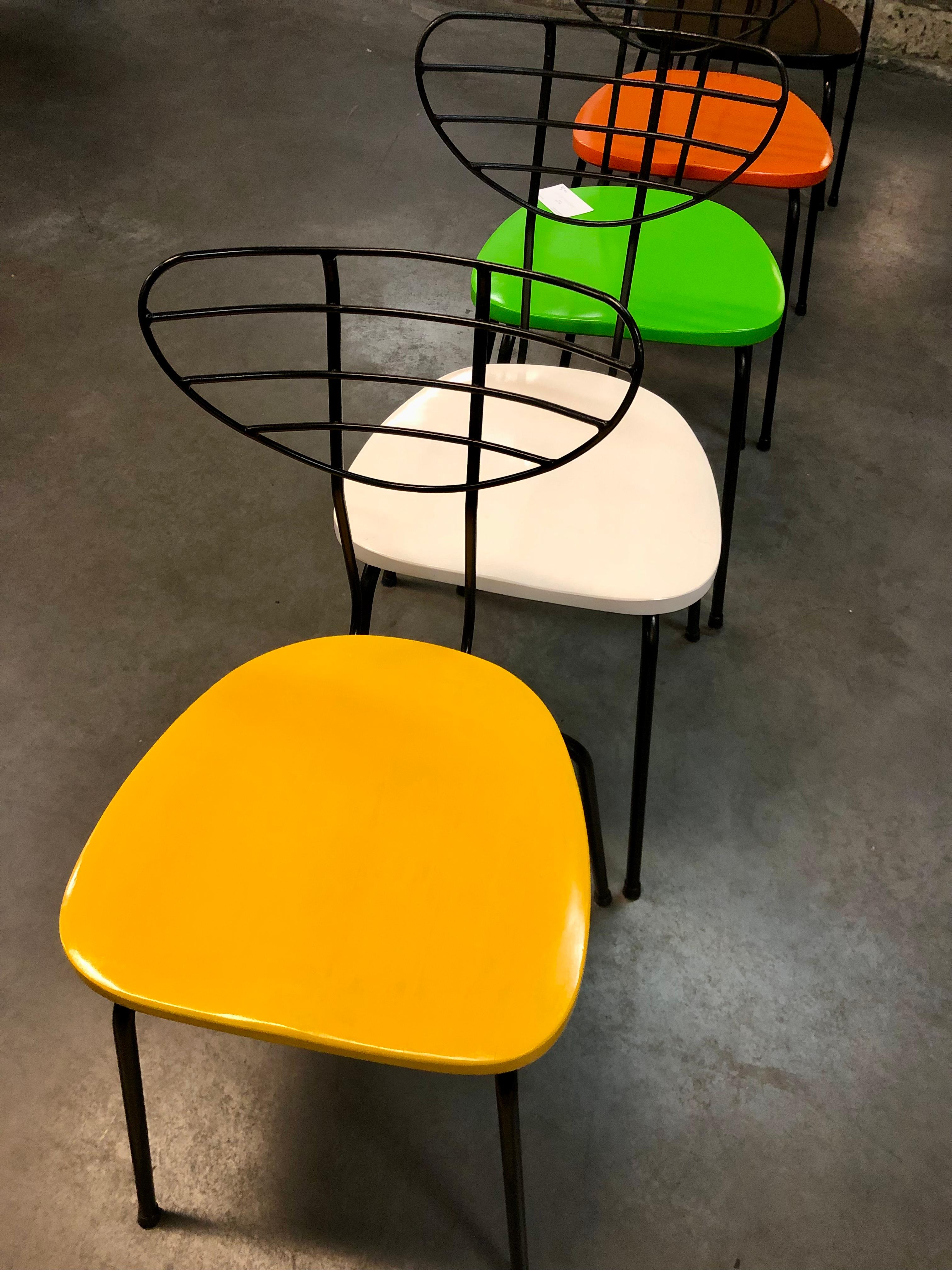 Belgian Mid-Century Modern Chairs « Radar «  Att. to Willy Van Der Meeren For Sale