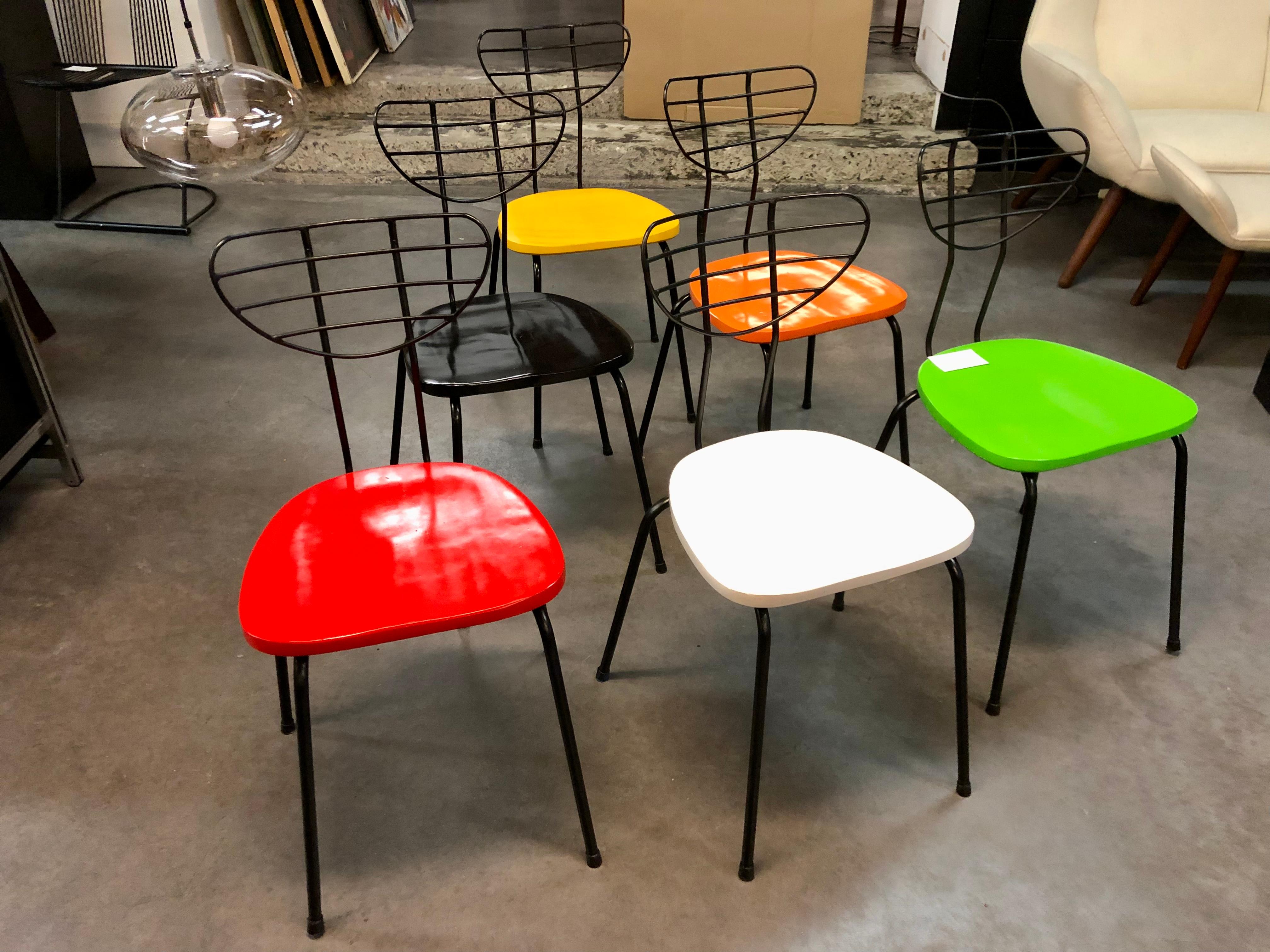 Metal Mid-Century Modern Chairs « Radar «  Att. to Willy Van Der Meeren For Sale