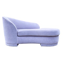 Vintage Mid-Century Modern Chaise Lounge Chair by Weiman in Lavender Boucle