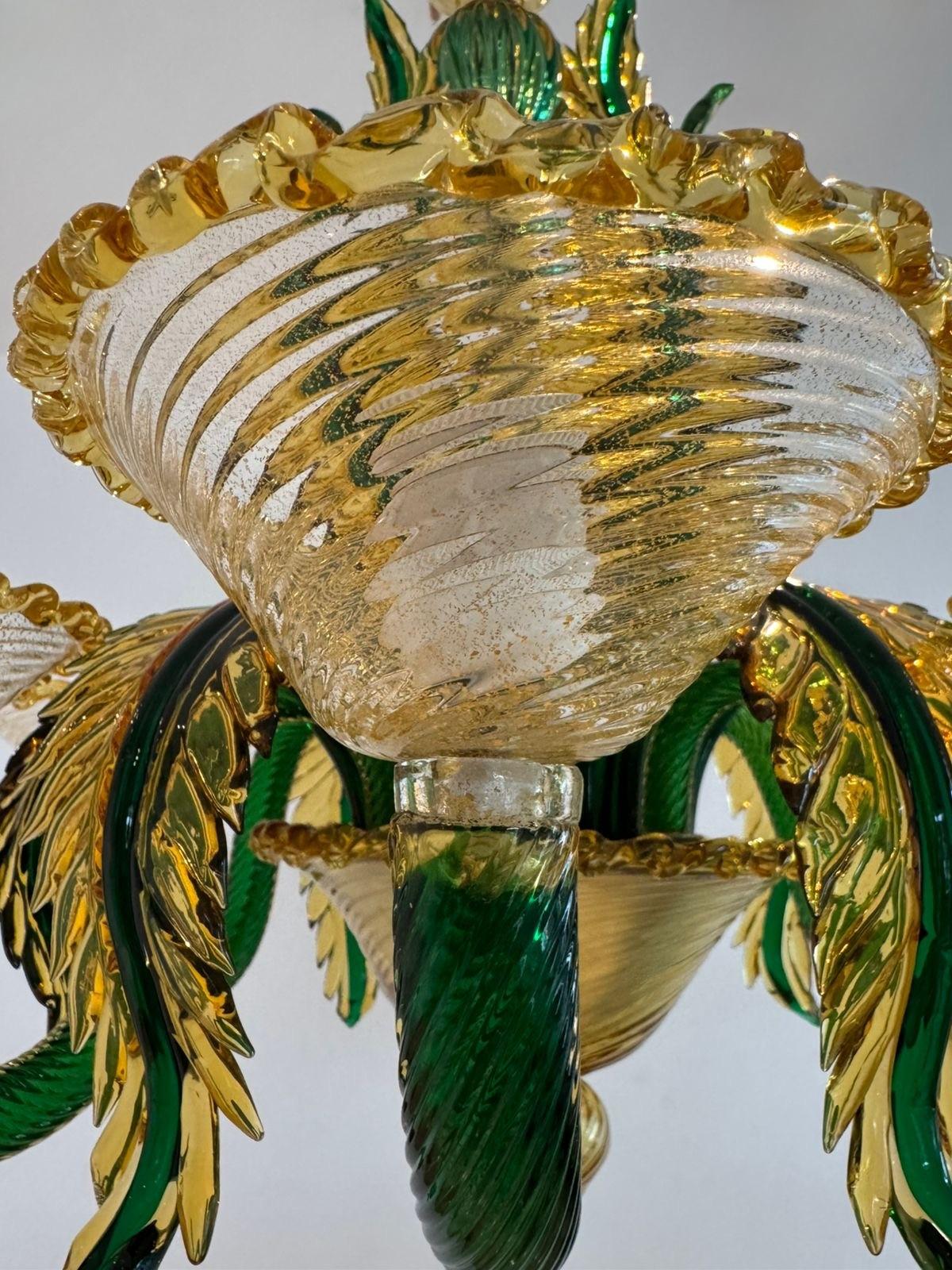 Mid Century Modern Chandelier attr. Seguso Factroy, Sommerso Glass, ca. 1940 en venta 9