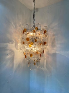 Lampadario moderno di metà secolo Attr a Venini in vetro di Murano, Italia, circa 1970