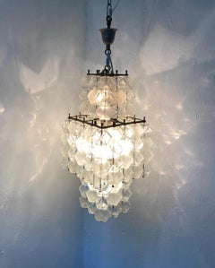 Lampadario moderno di metà secolo Attr a Venini in vetro di Murano, Italia, circa 1970