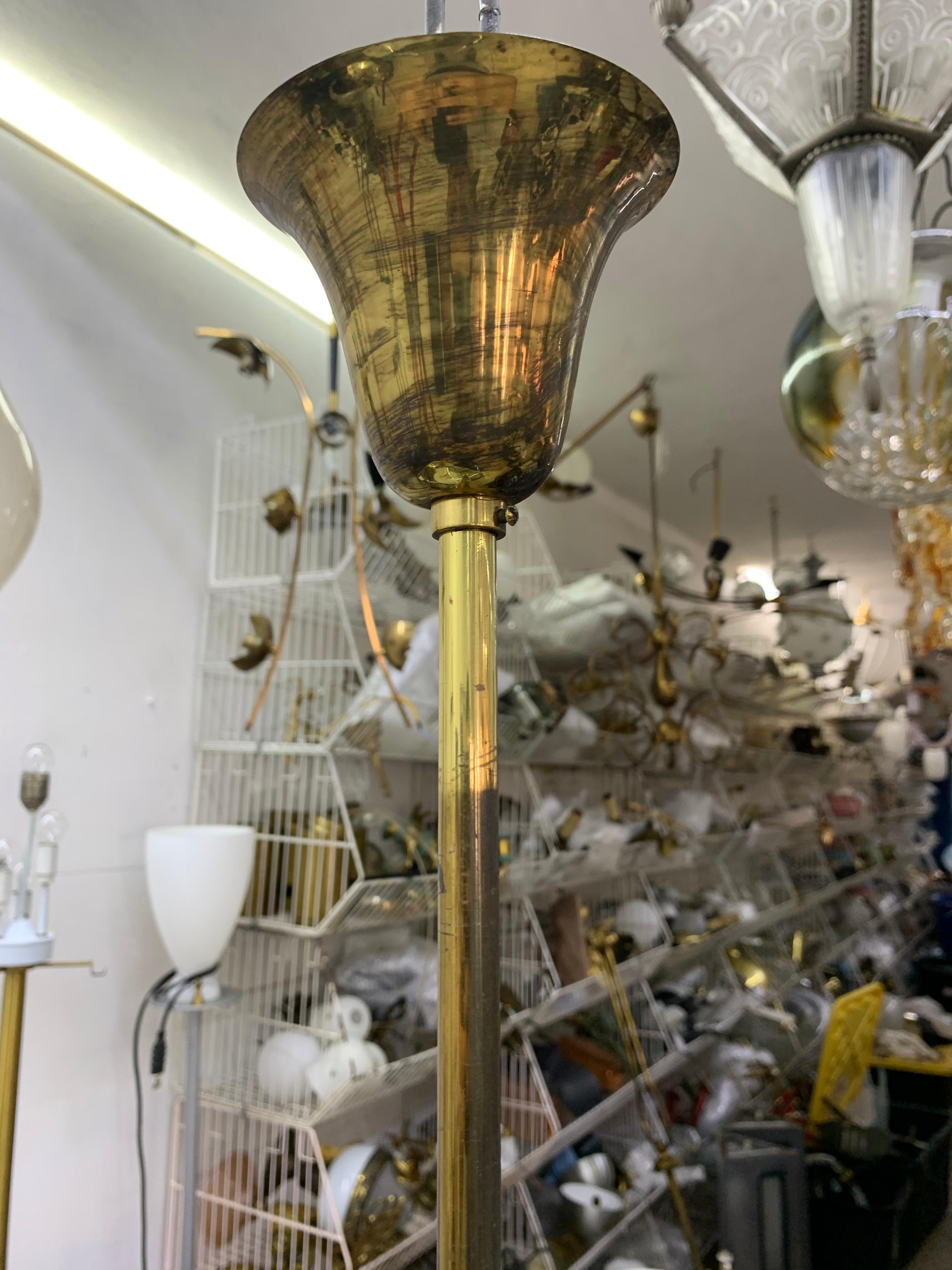 Mid-Century Modern Chandelier Attributed to Fontana Arte, Italy, circa 1950 For Sale 7