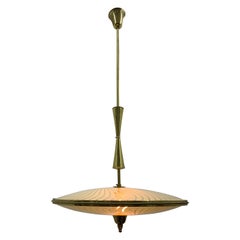 Vintage Mid-Century Modern Chandelier attributed to Fontana Arte, Italy, circa 1950